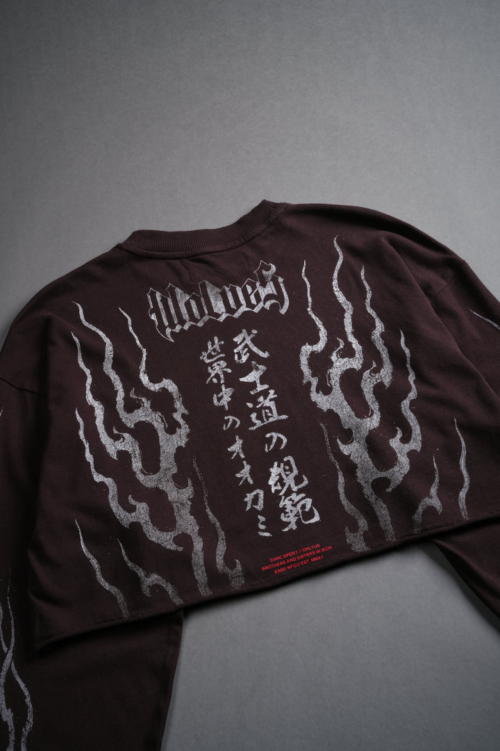 Darc Infernal "Premium" Oversized Cropped L/S Tee in Darc Garnet