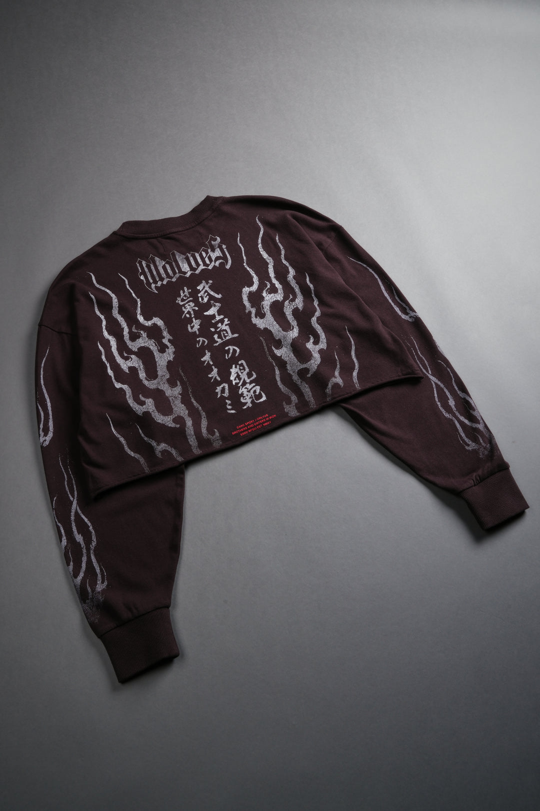 Darc Infernal "Premium" Oversized Cropped L/S Tee in Darc Garnet