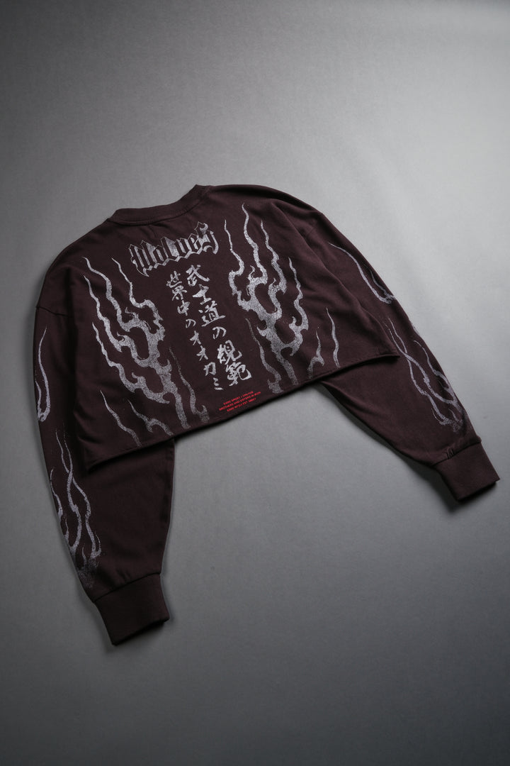 Darc Infernal "Premium" Oversized Cropped L/S Tee in Darc Garnet