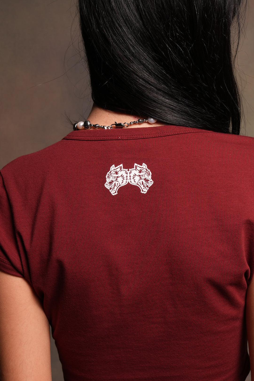 Holy Heart Josie Crop Baby Tee In Cherry Red