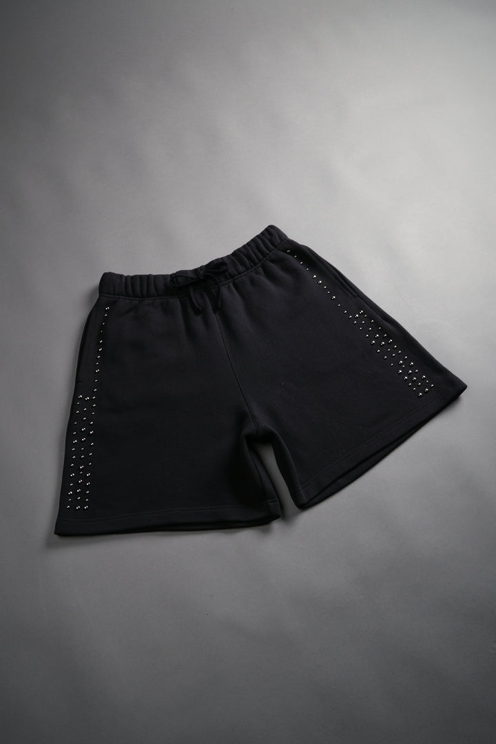 Stud Wolf Post Lounge Sweat Shorts in Black
