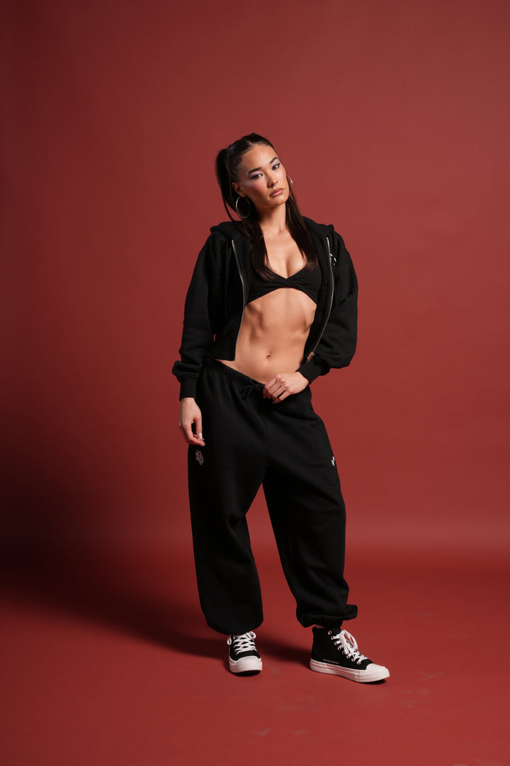 Y2Kulture Lounger Sweat Pants in Black