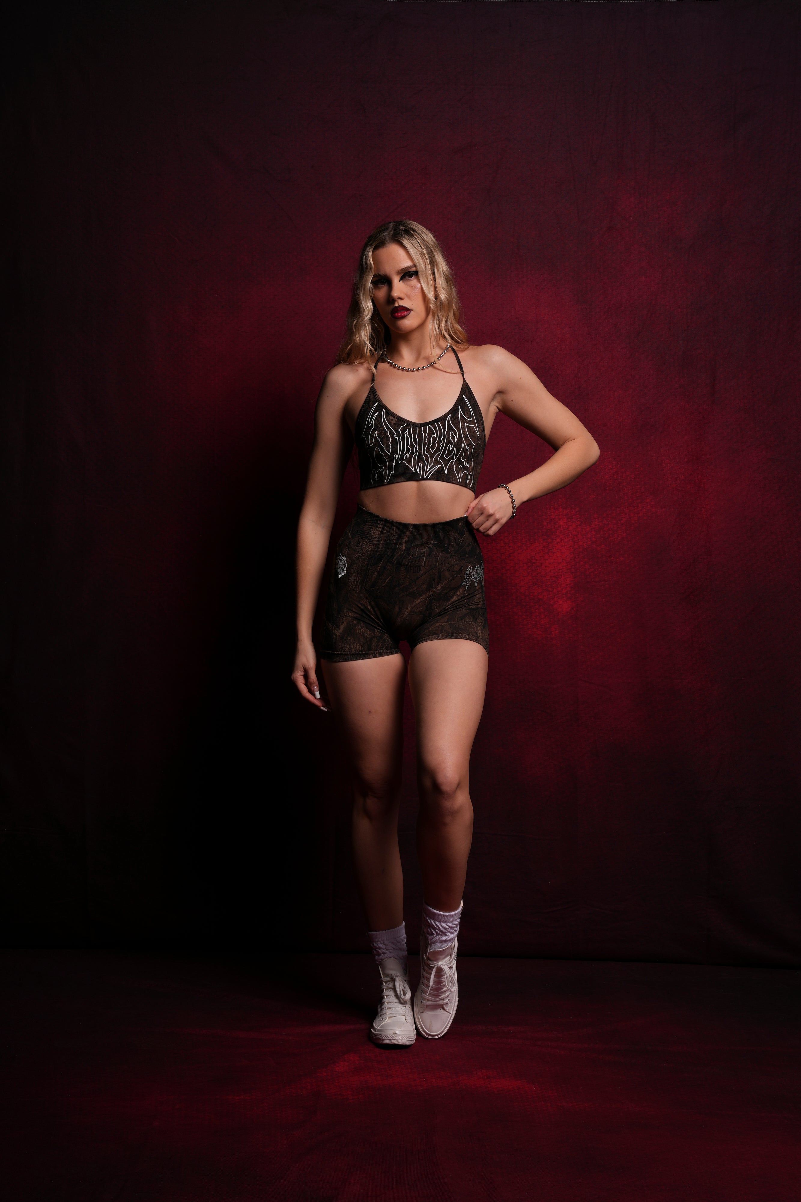Hesh Forever "Everson Seamless" Sports Bra in Brown Driftwood Forest Camo
