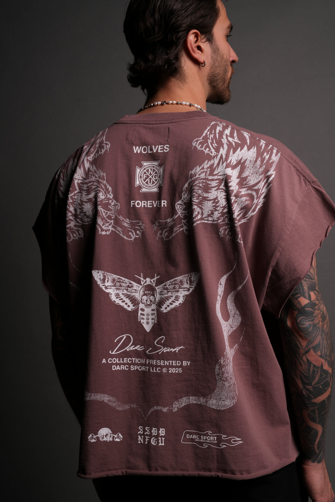 From The Top "Grunge" Cut Off Tee in Mauve