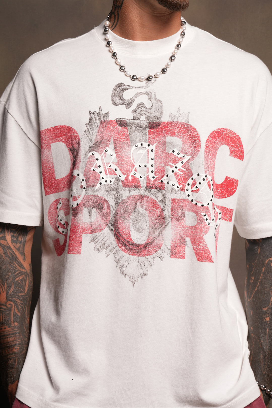Ds Corazon Premium Oversized Tee In Cream