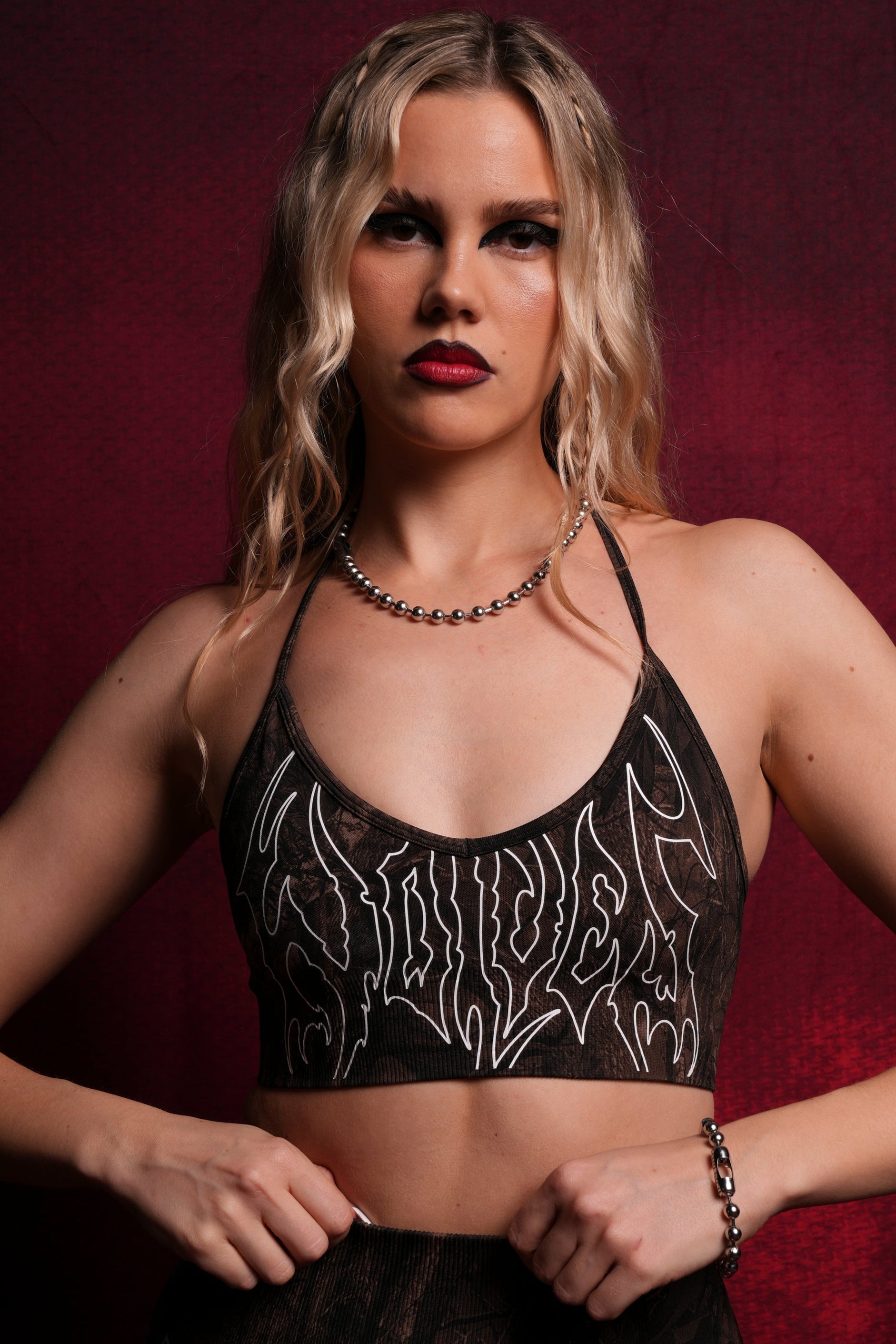 Hesh Forever "Everson Seamless" Sports Bra in Brown Driftwood Forest Camo