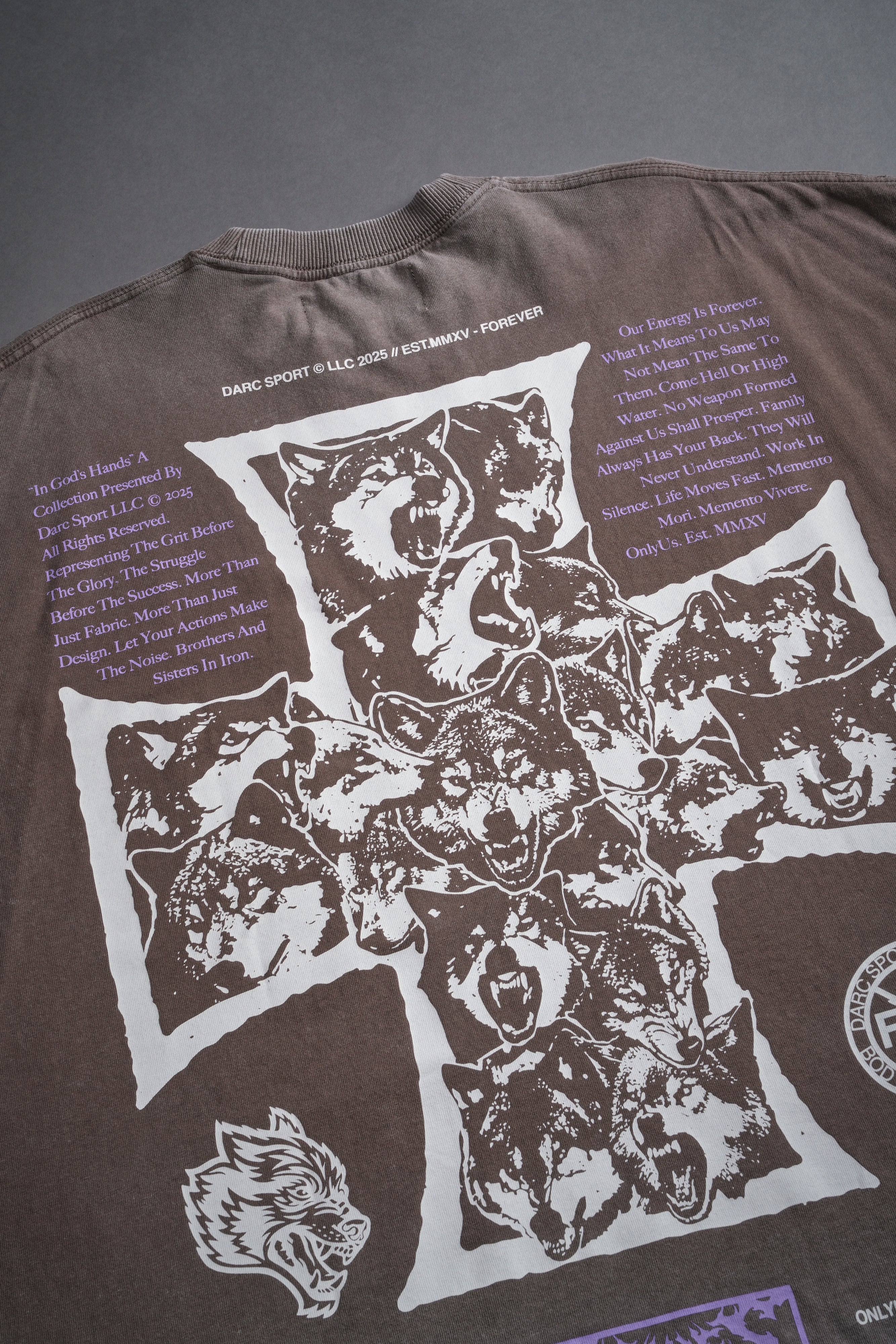 Iron Wolf Pack Grunge Cut-Off Tee in Mojave Brown