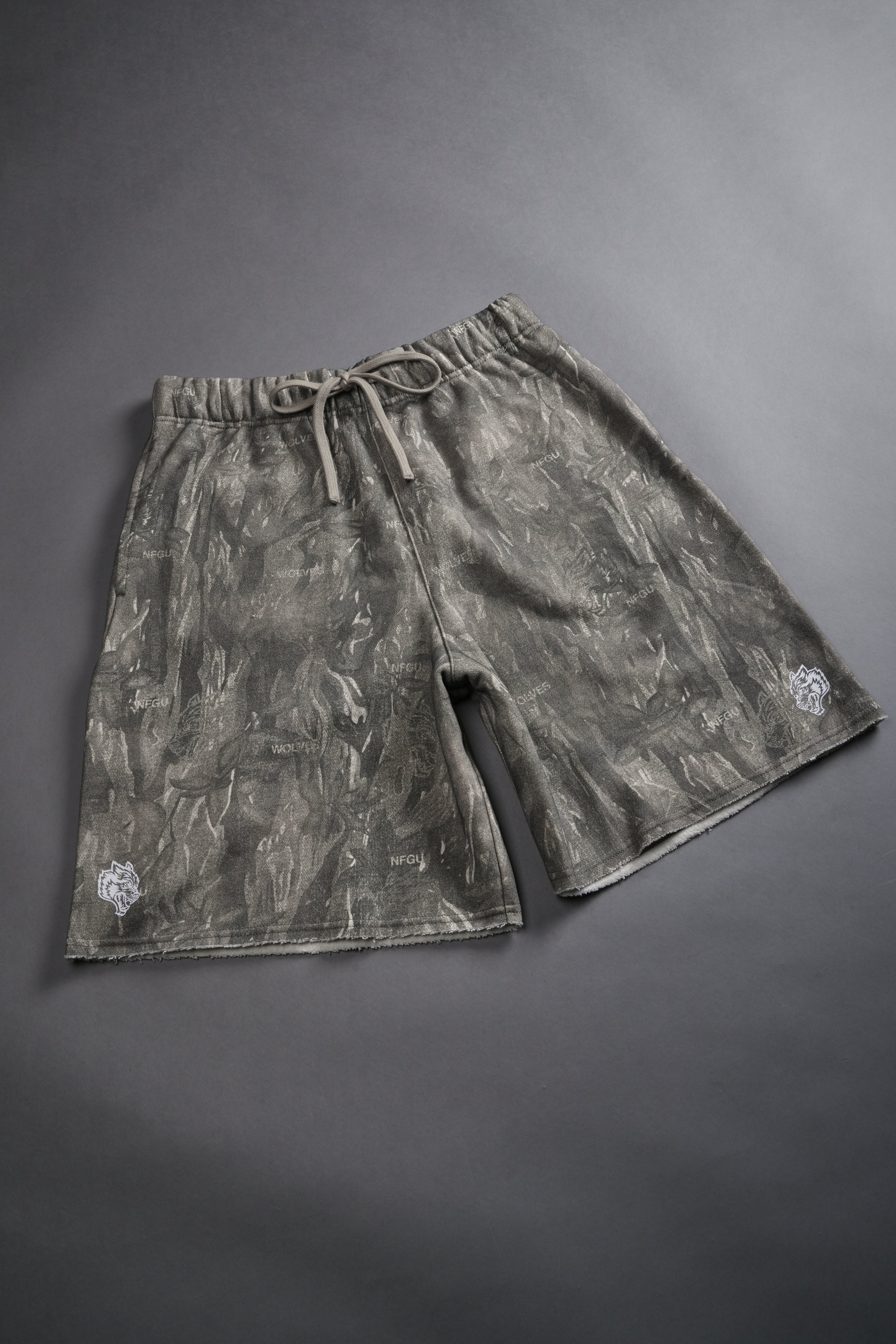 Dual Core Raw Hem Oversized Post Lounge Sweat Shorts in Ohana