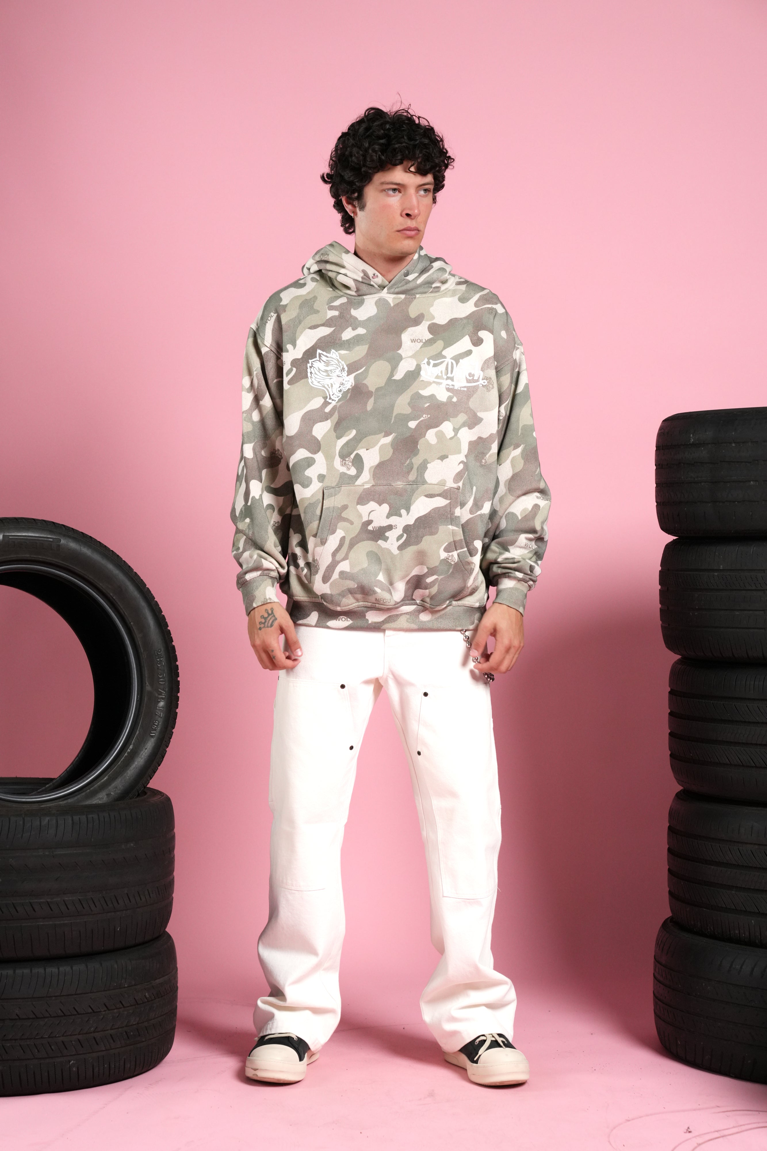 Von Wild Pierce Hoodie in Dsvd Green Camo