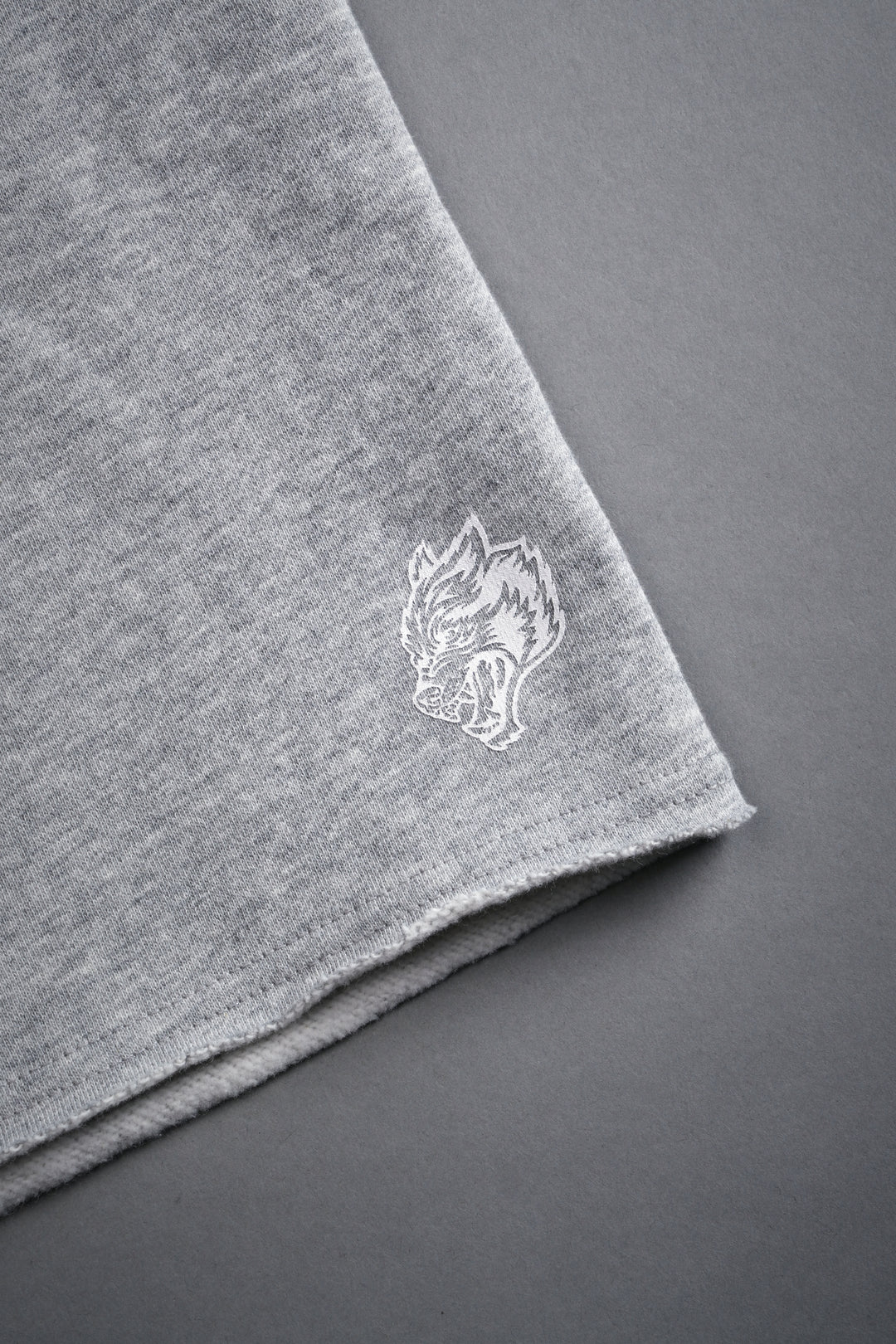 Dual Core Raw Hem Oversized Post Lounge Sweat Shorts in Light Athletic Gray