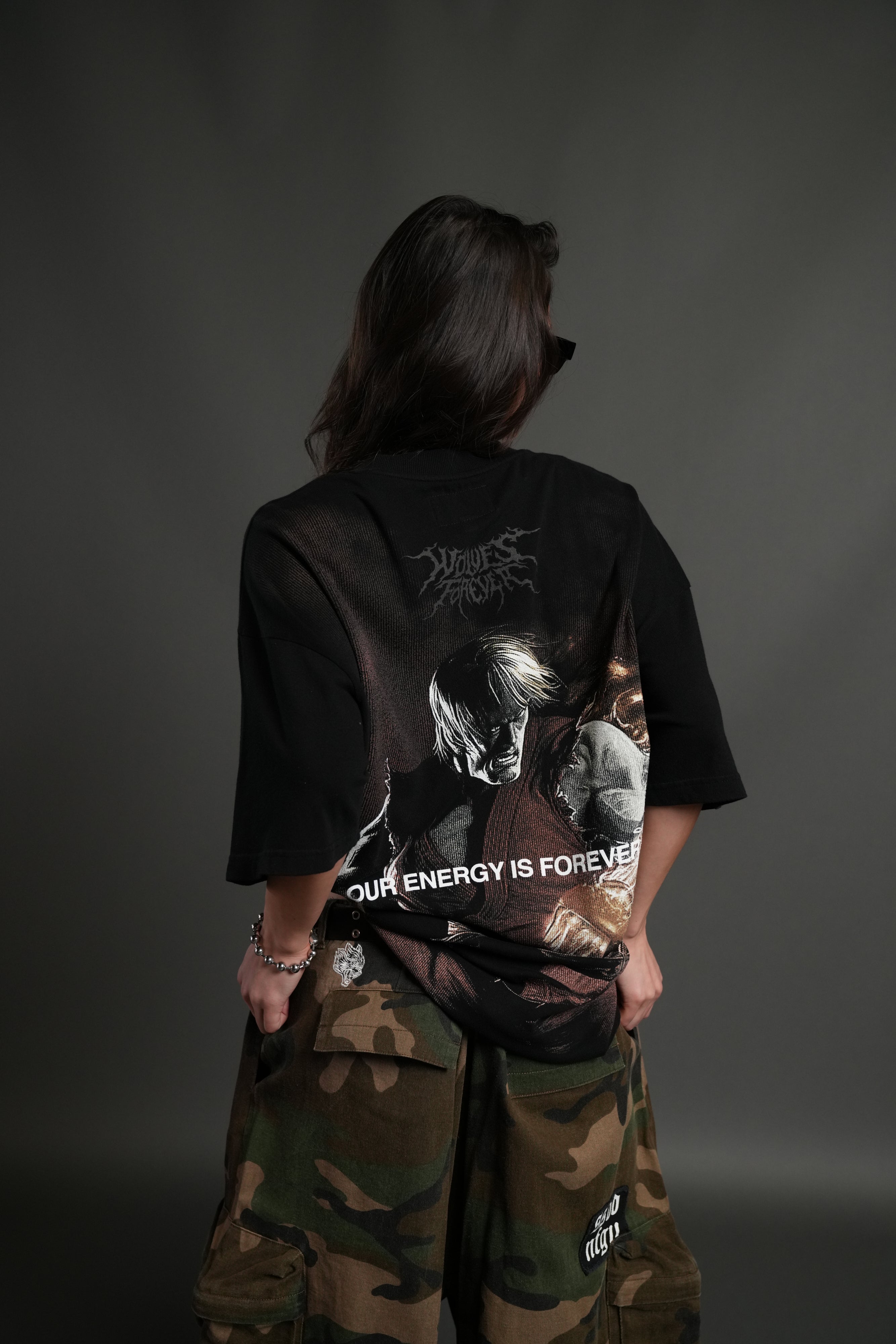 Darc Ken "Side By Side" Series Premium Oversized Tee in Black