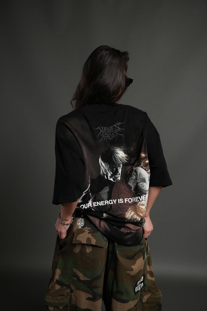 Darc Ken "Side By Side" Series Premium Oversized Tee in Black