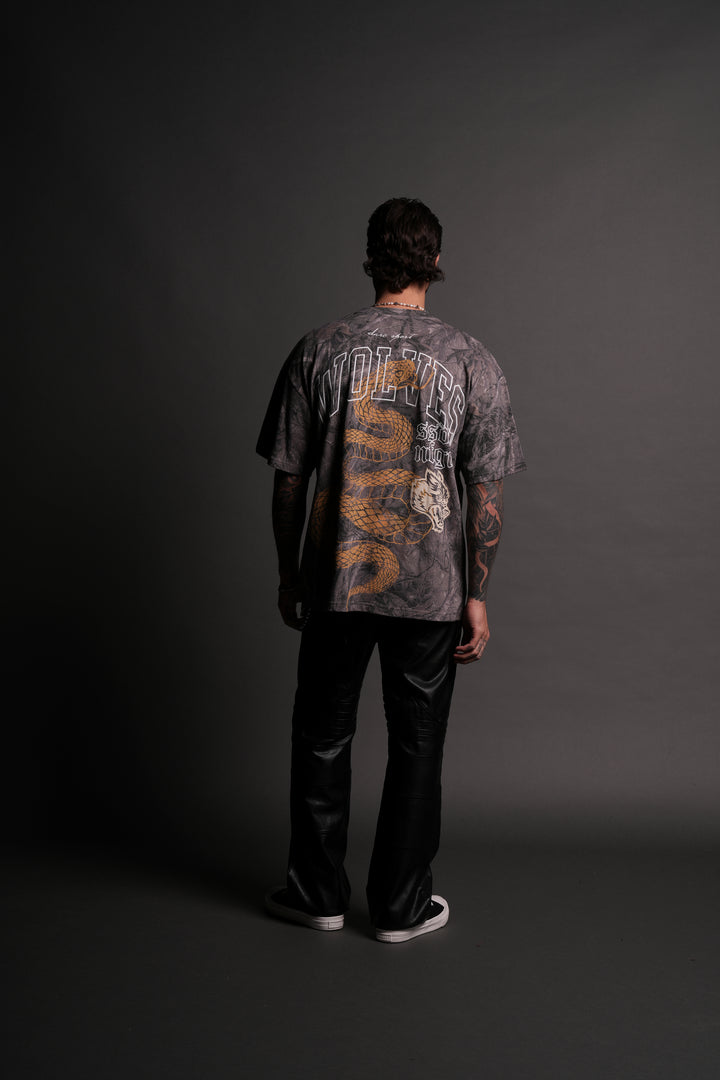 New Beginnings "Premium" Oversized Tee in Driftwood Wolf Forest Camo