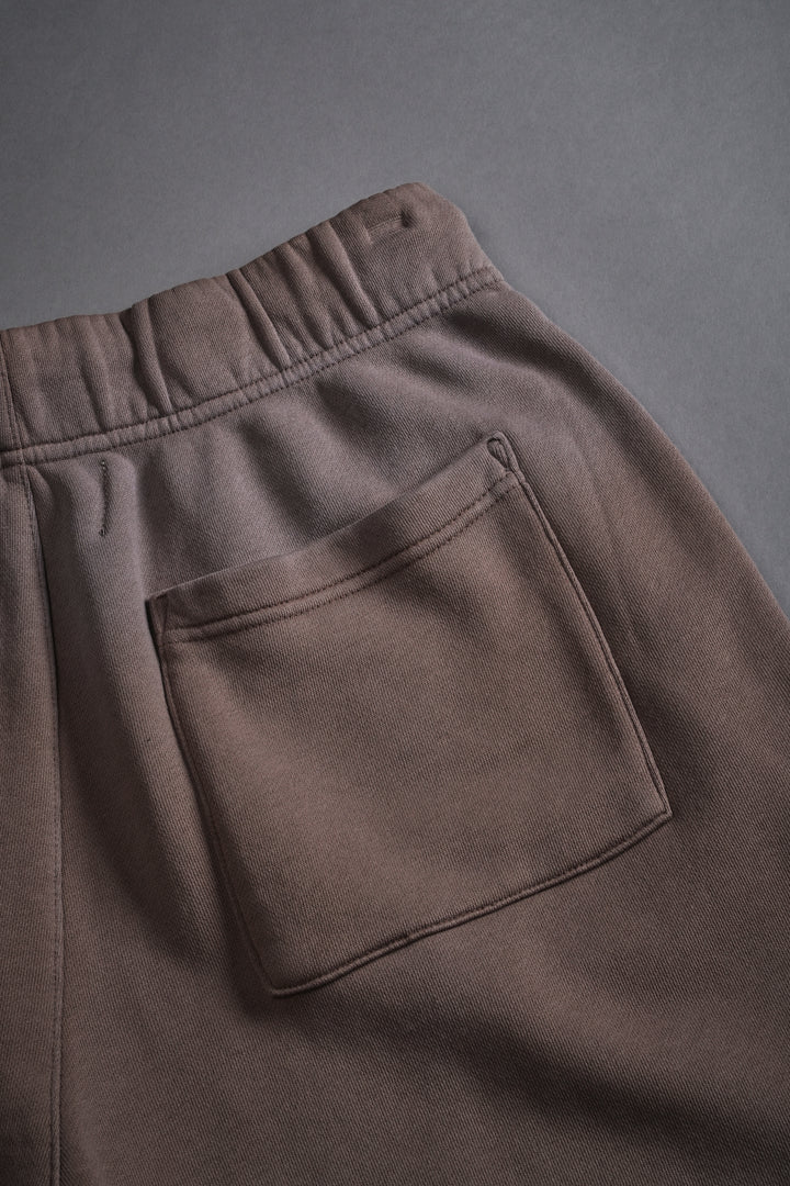 Studded Midnight Wolves Oversized Post Lounge Sweat Shorts in Mojave Brown Drift Wash