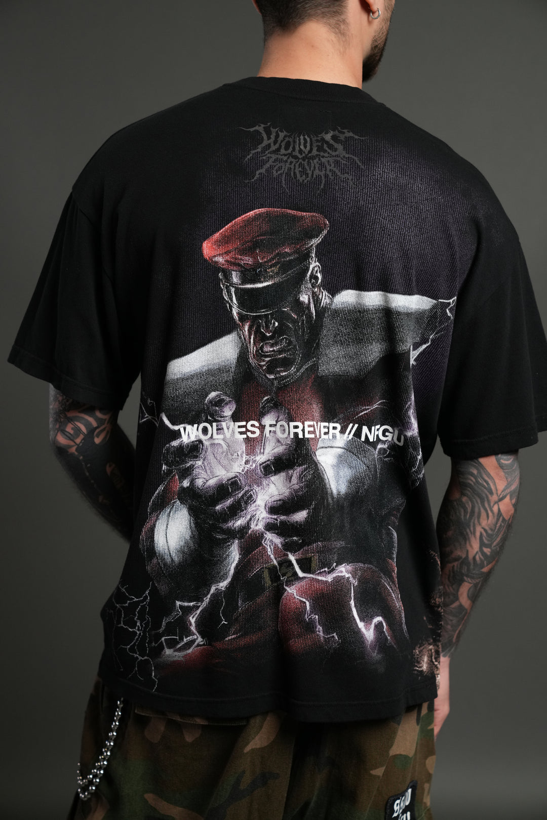 Darc M. Bison "Side By Side" Series Premium Oversized Tee in Black