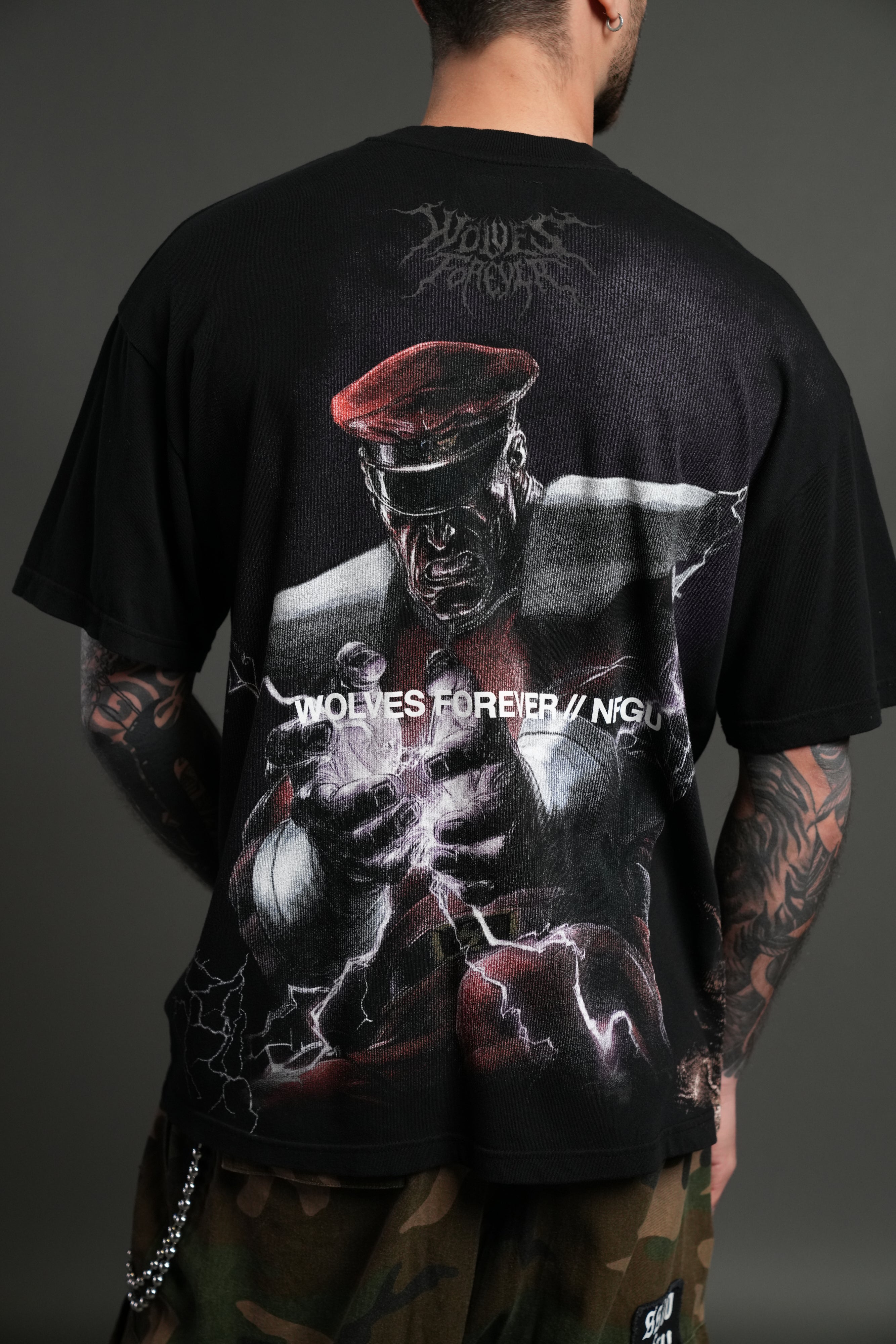 Darc M. Bison "Side By Side" Series Premium Oversized Tee in Black