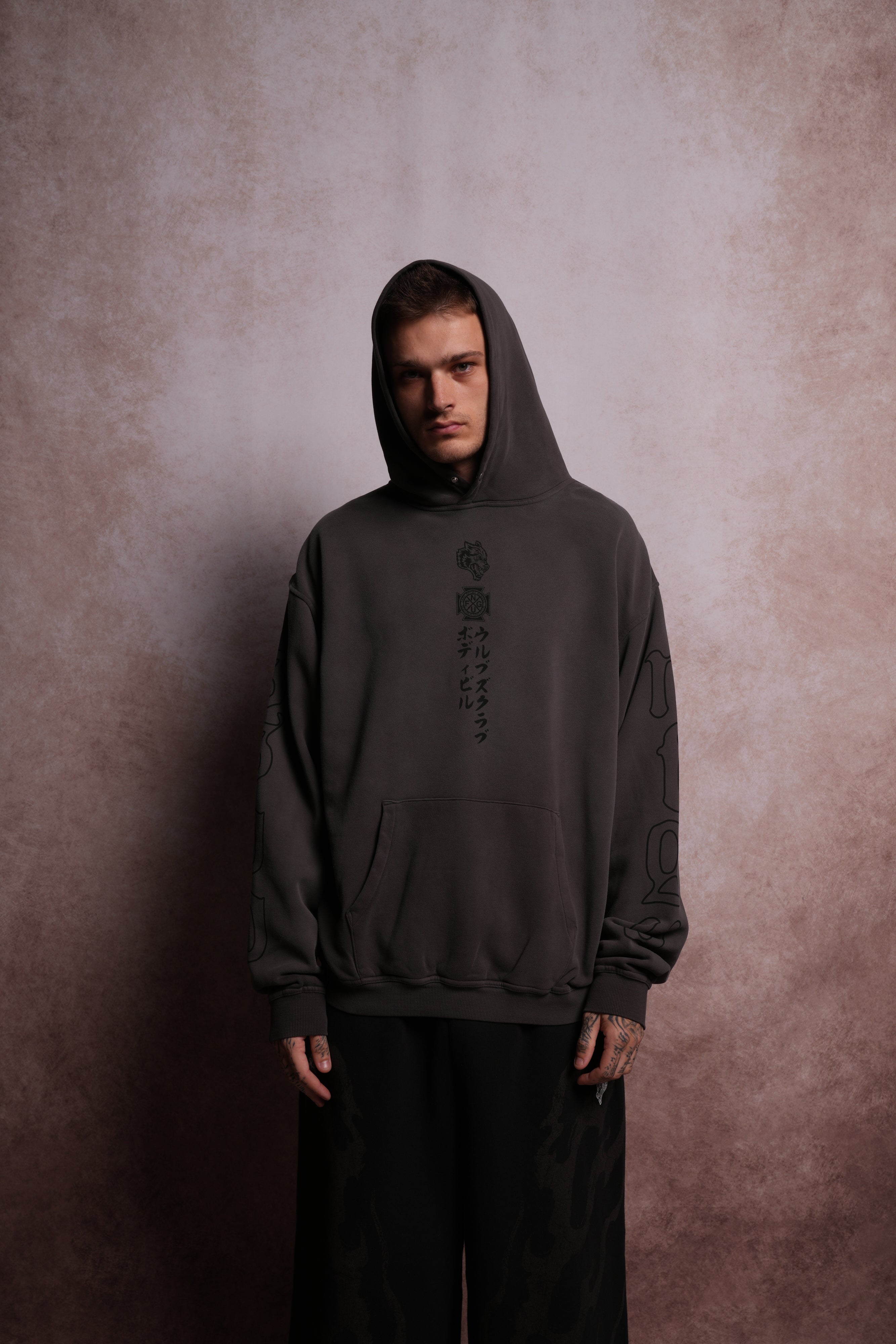Inferno V2 "Pierce" Hoodie in Wolf Gray Horizon Sun Fade