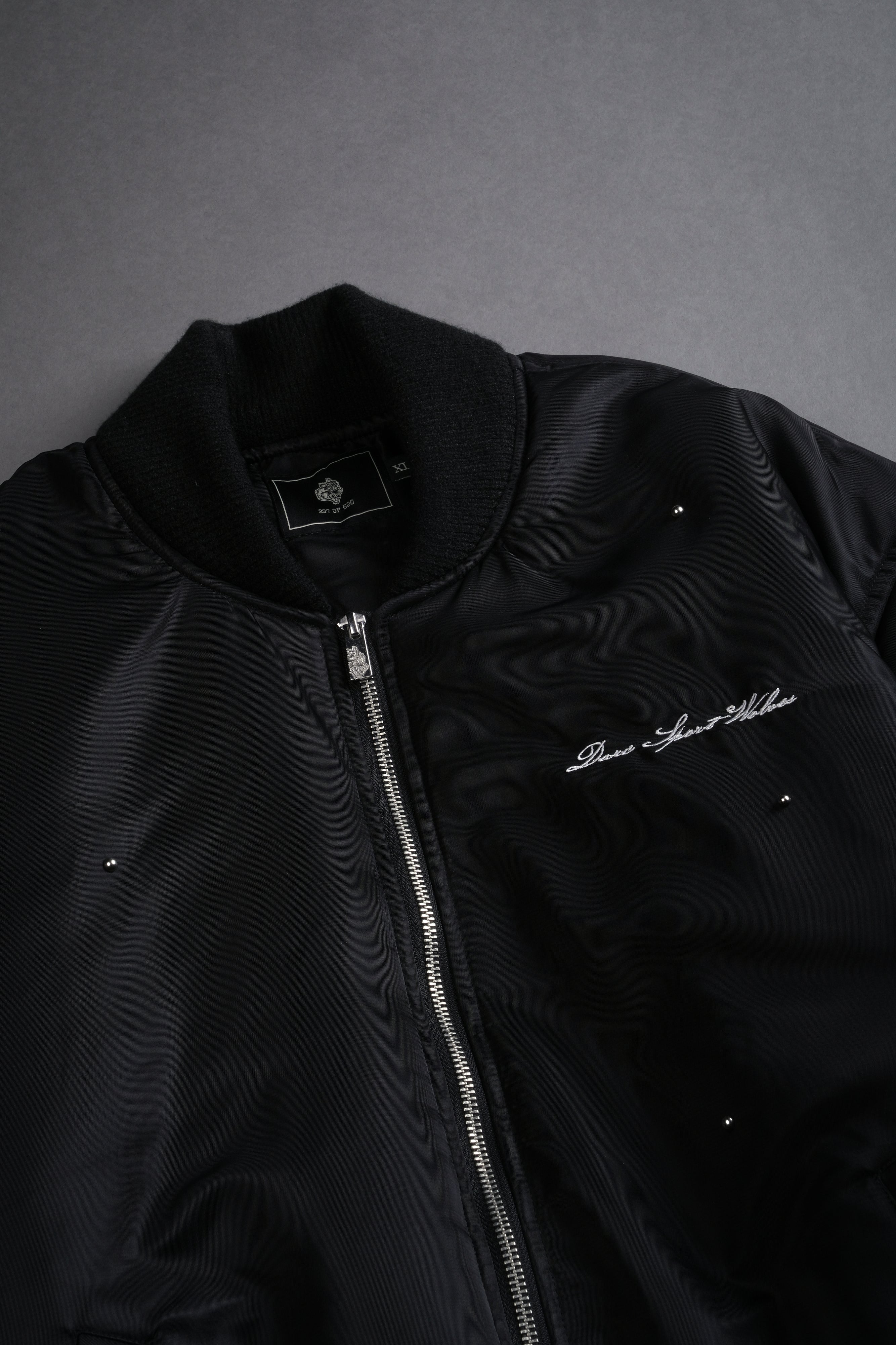 Studded Darc Sport Wolves Remy Bomber Jacket in Black