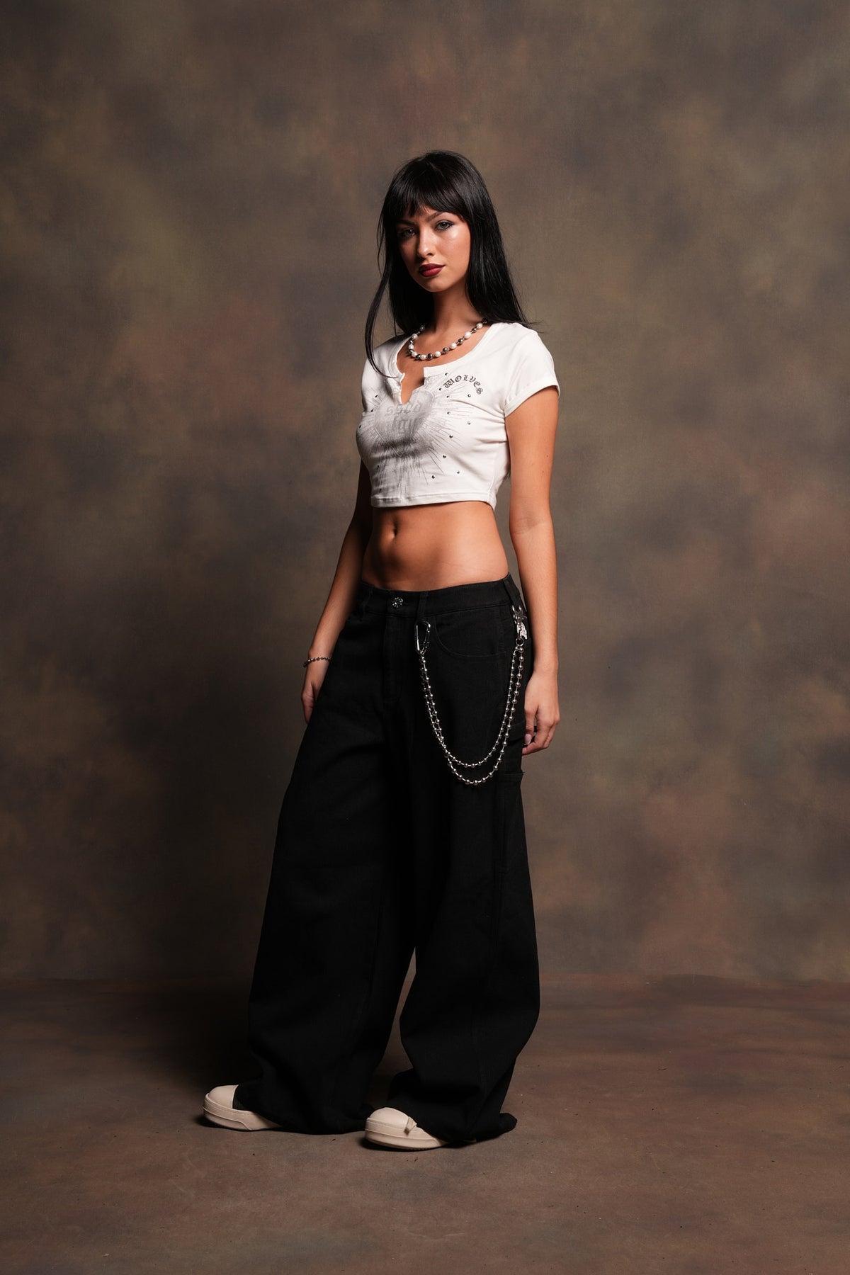 Dual Wolf Wide Leg Carpenter Denim In Black