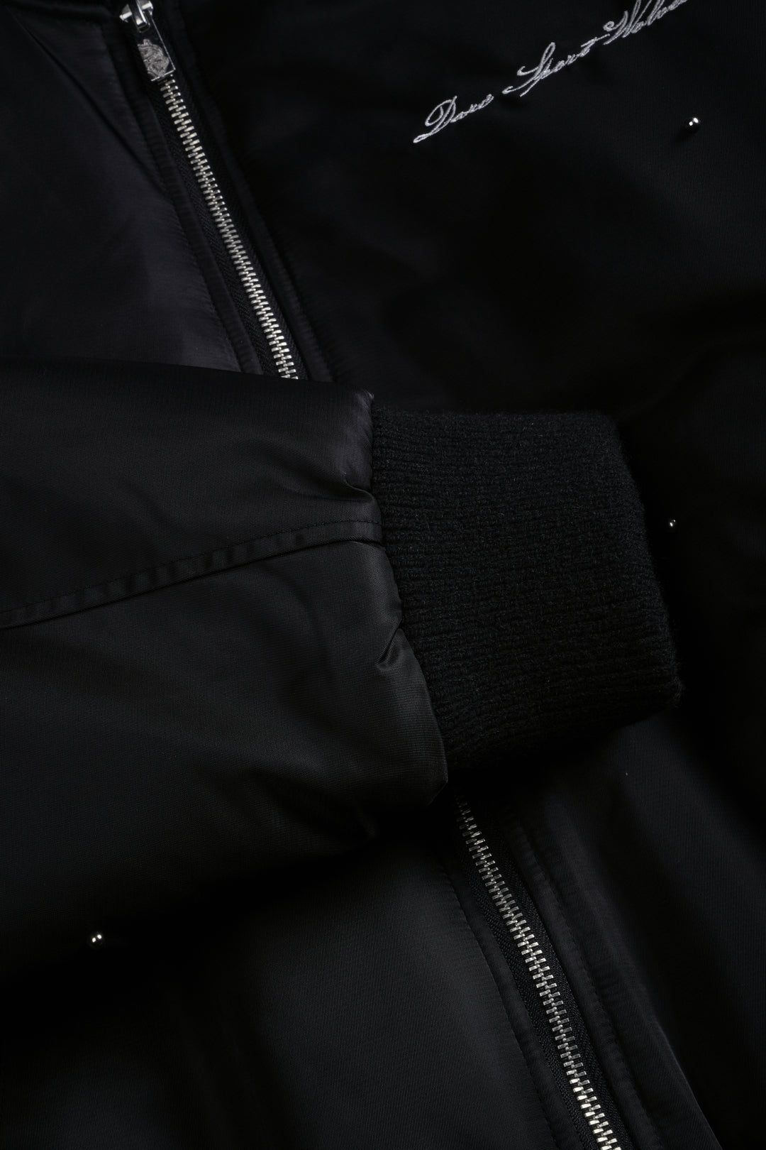 Studded Darc Sport Wolves Remy Bomber Jacket in Black