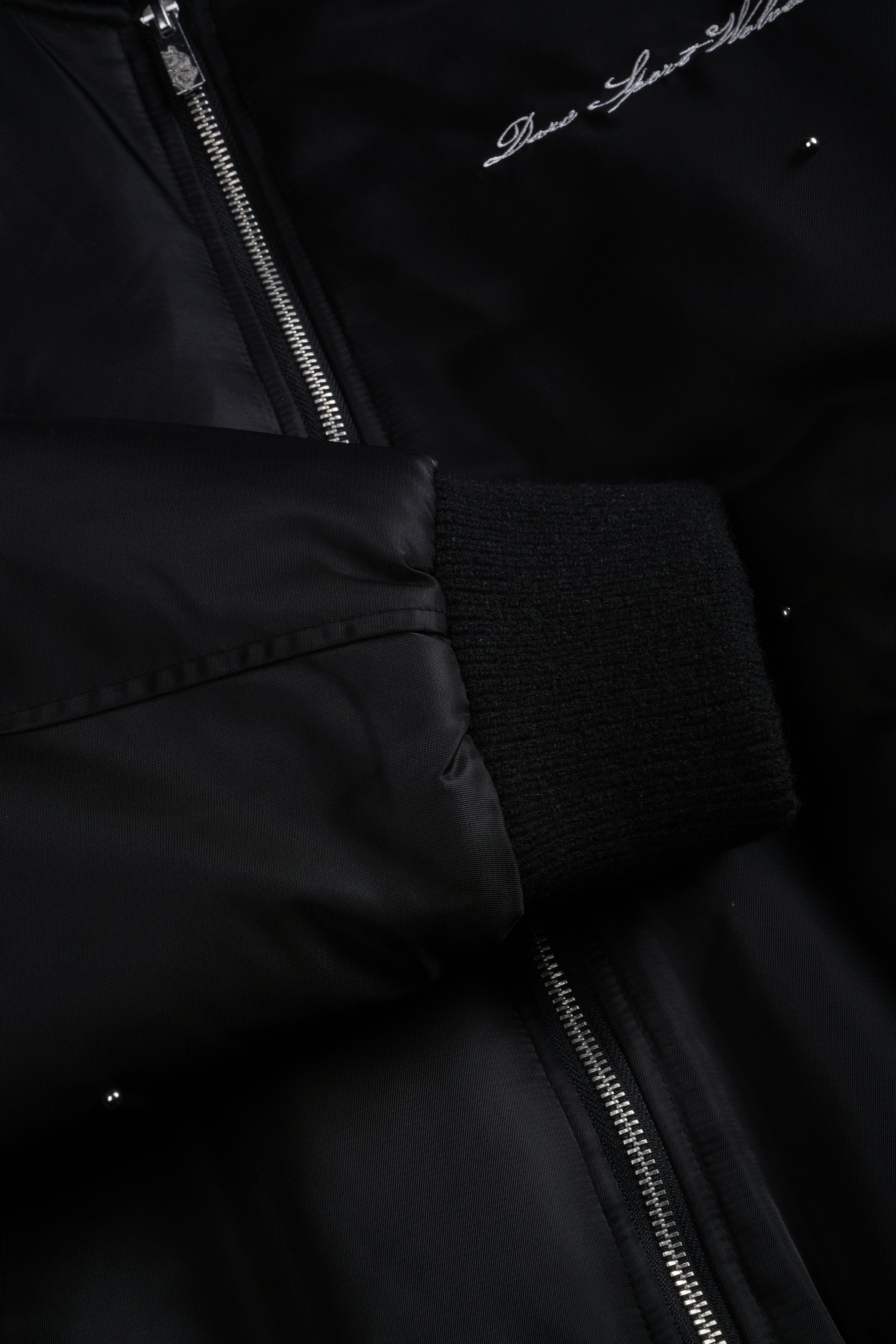 Studded Darc Sport Wolves Remy Bomber Jacket in Black