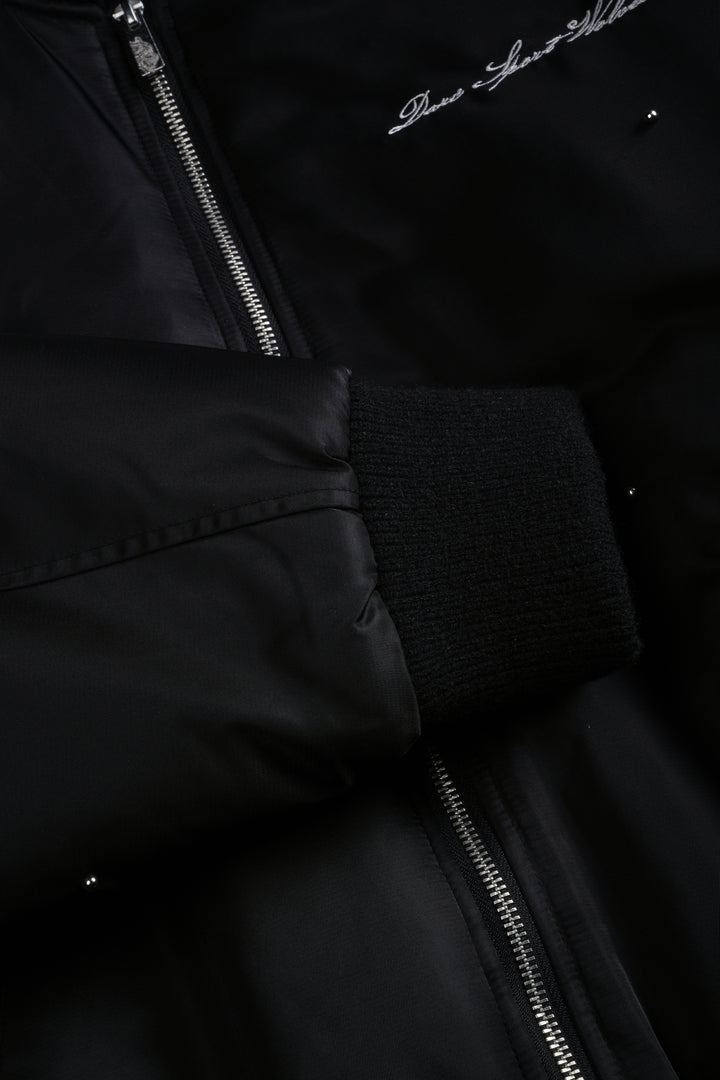 Studded Darc Sport Wolves Remy Bomber Jacket in Black