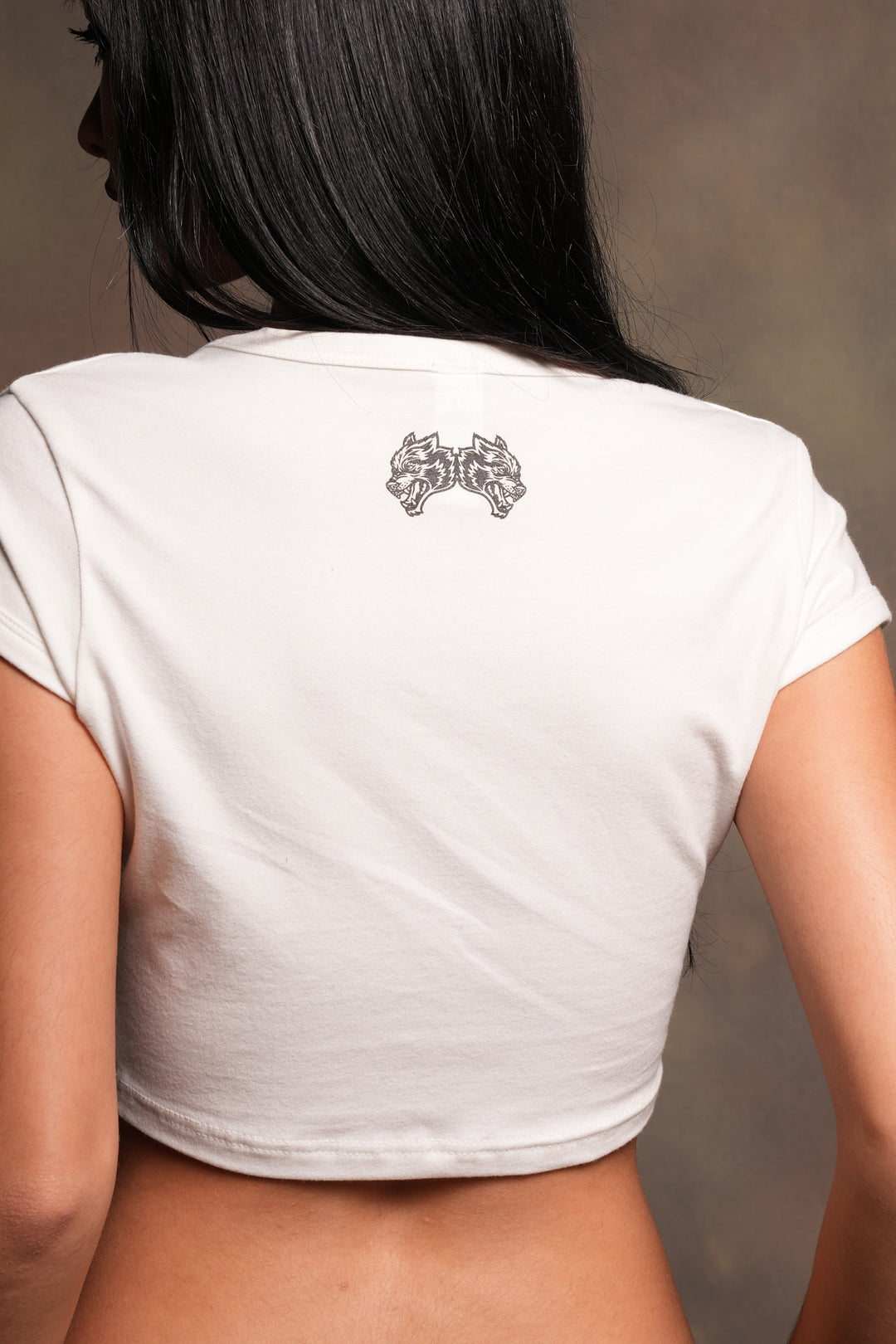 Holy Heart Josie Crop Baby Tee In Cream