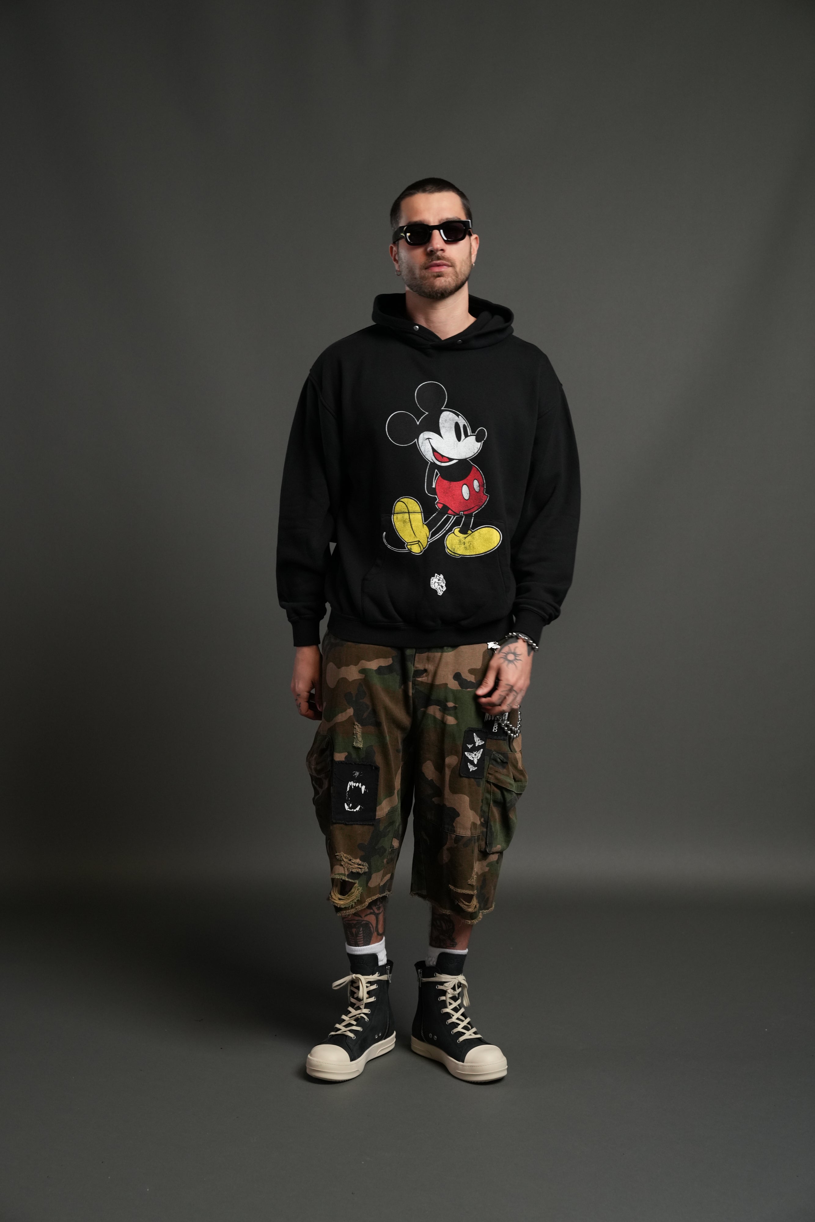 Mickey Mouse "Pierce" Hoodie in Black