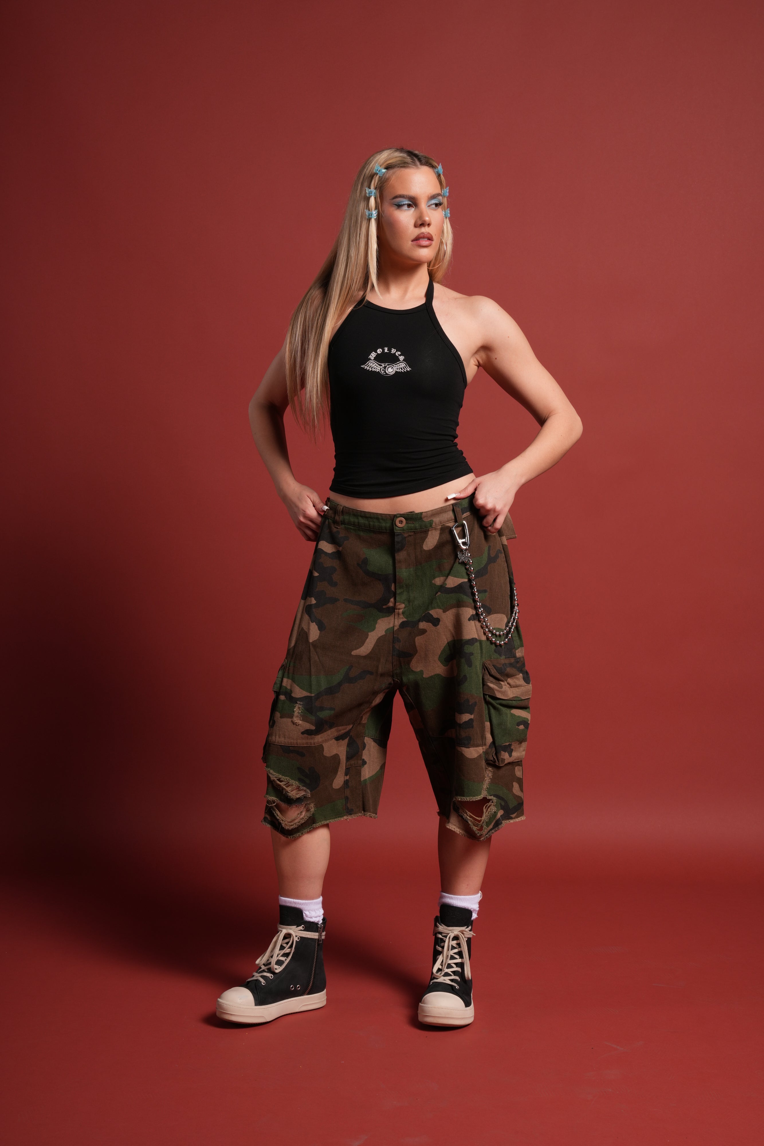 Wolves Kulture "Tara" Halter Top in Black