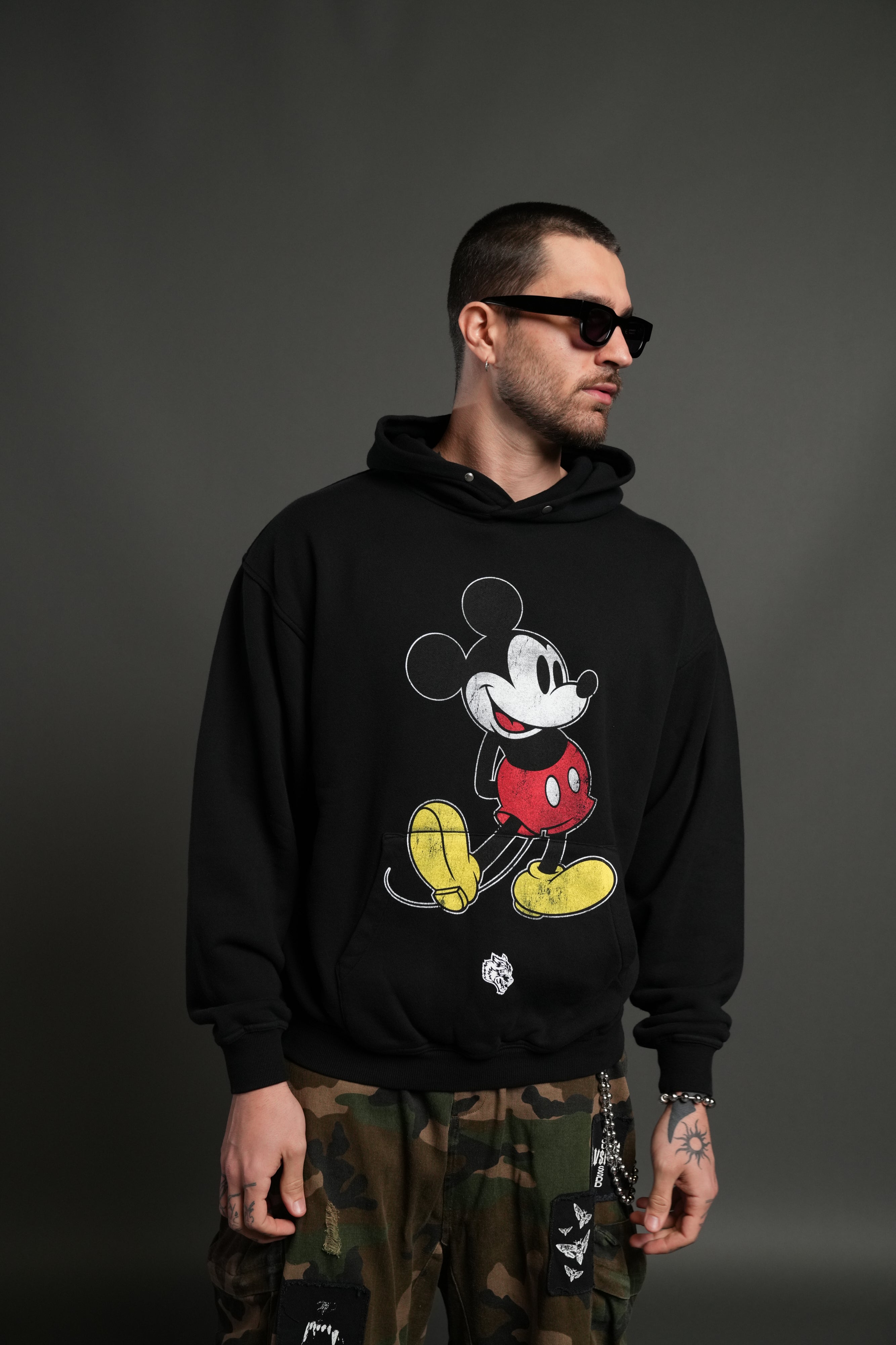 Mickey Mouse "Pierce" Hoodie in Black