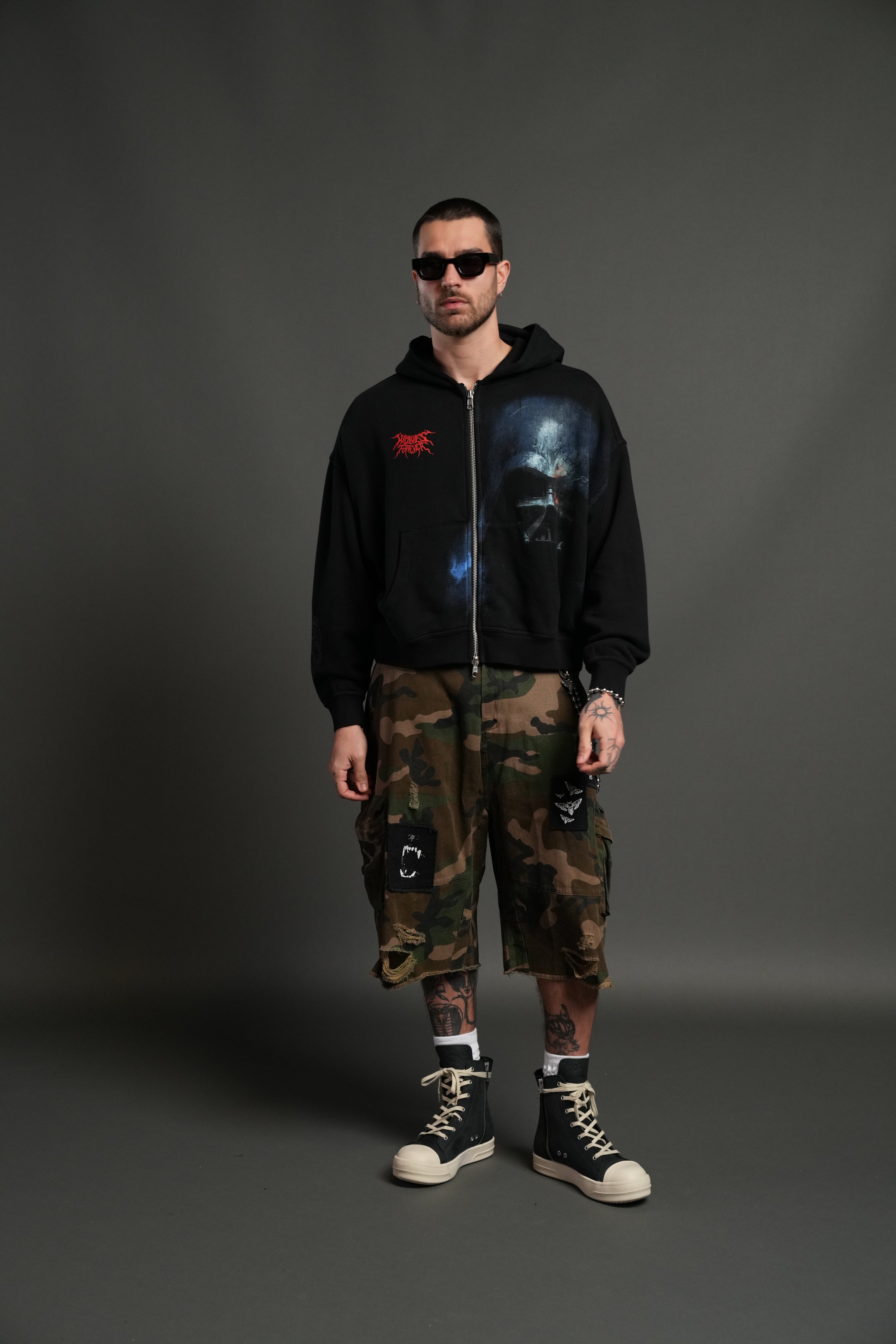 Vader Vex Double Zip Hoodie in Black – DarcSport
