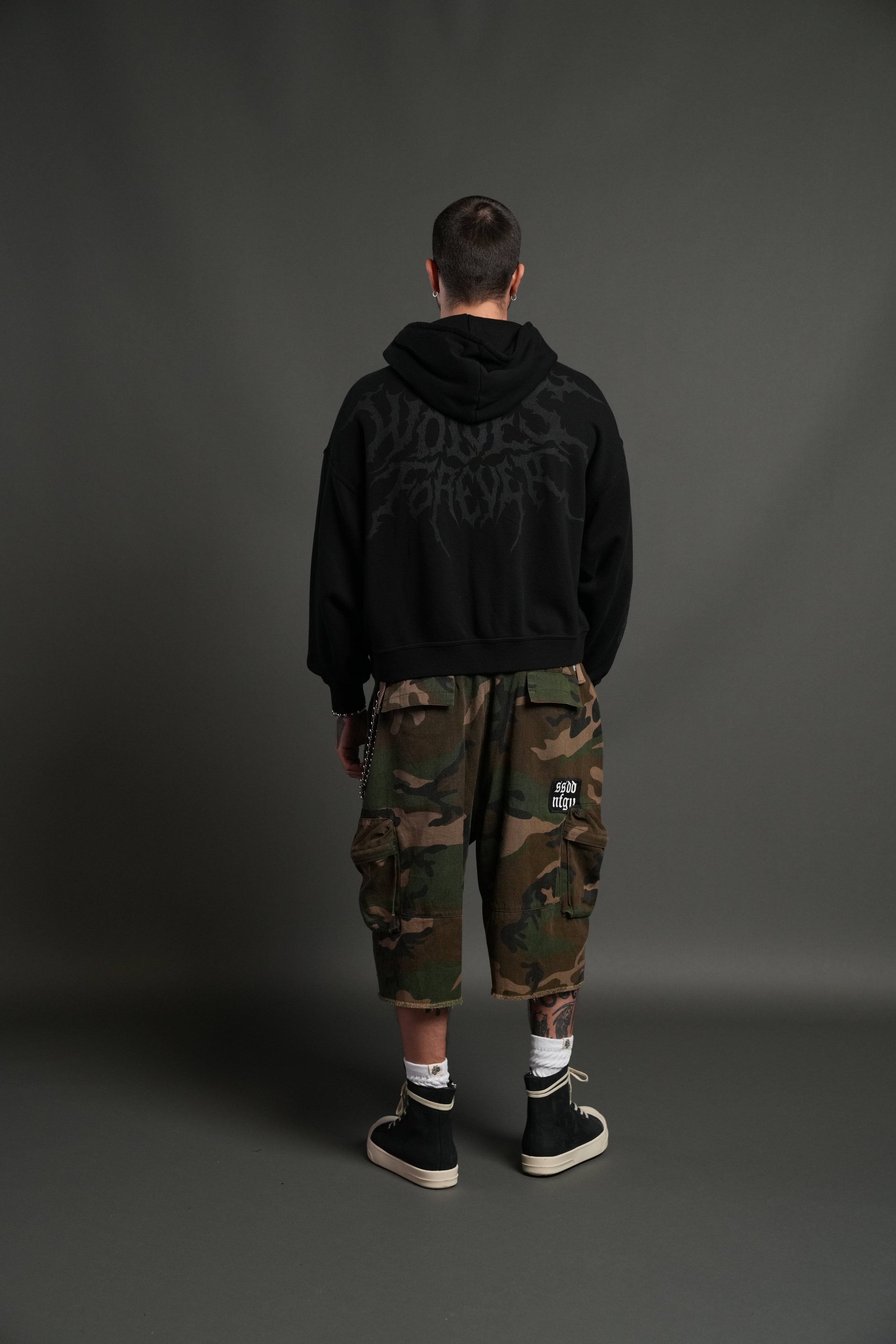 Vader Vex Double Zip Hoodie in Black