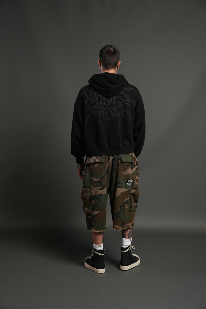 Vader Vex Double Zip Hoodie in Black