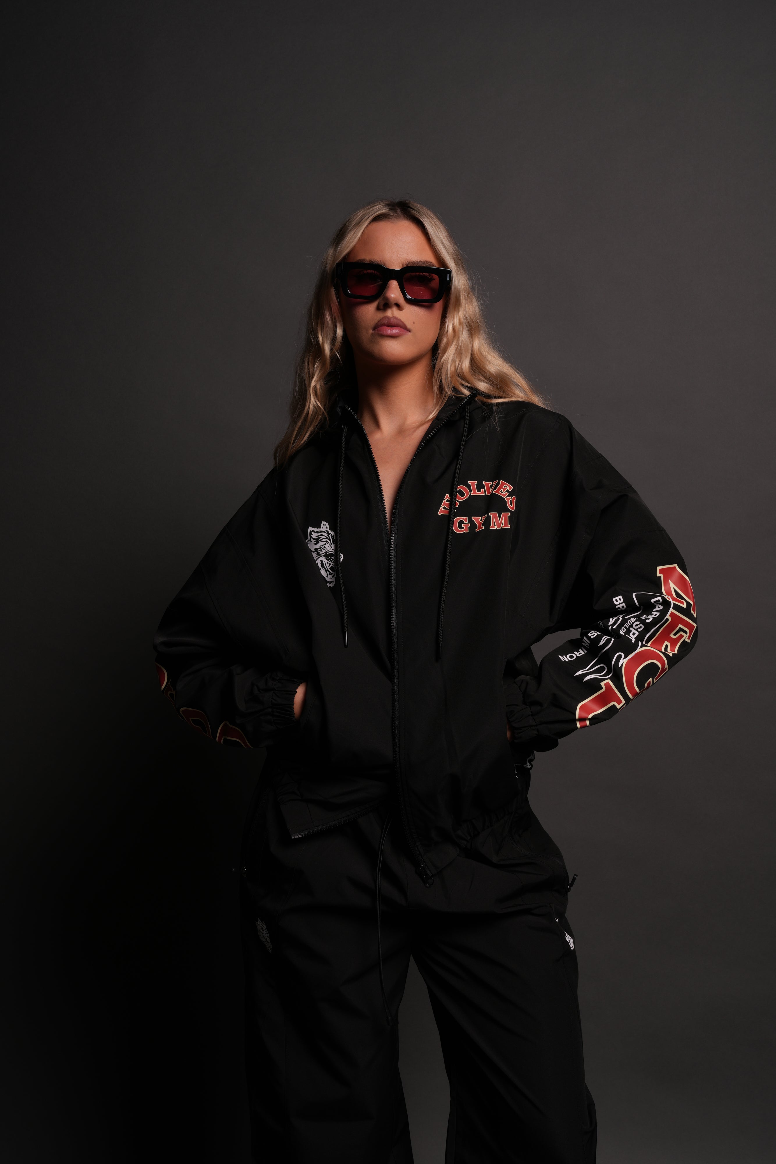 Wolves Gym V2 Brolic Unisex Track Jacket in Black