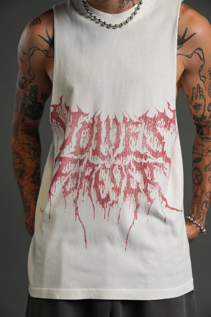 Drip Hesh "Tommy" Muscle Tee in Cream