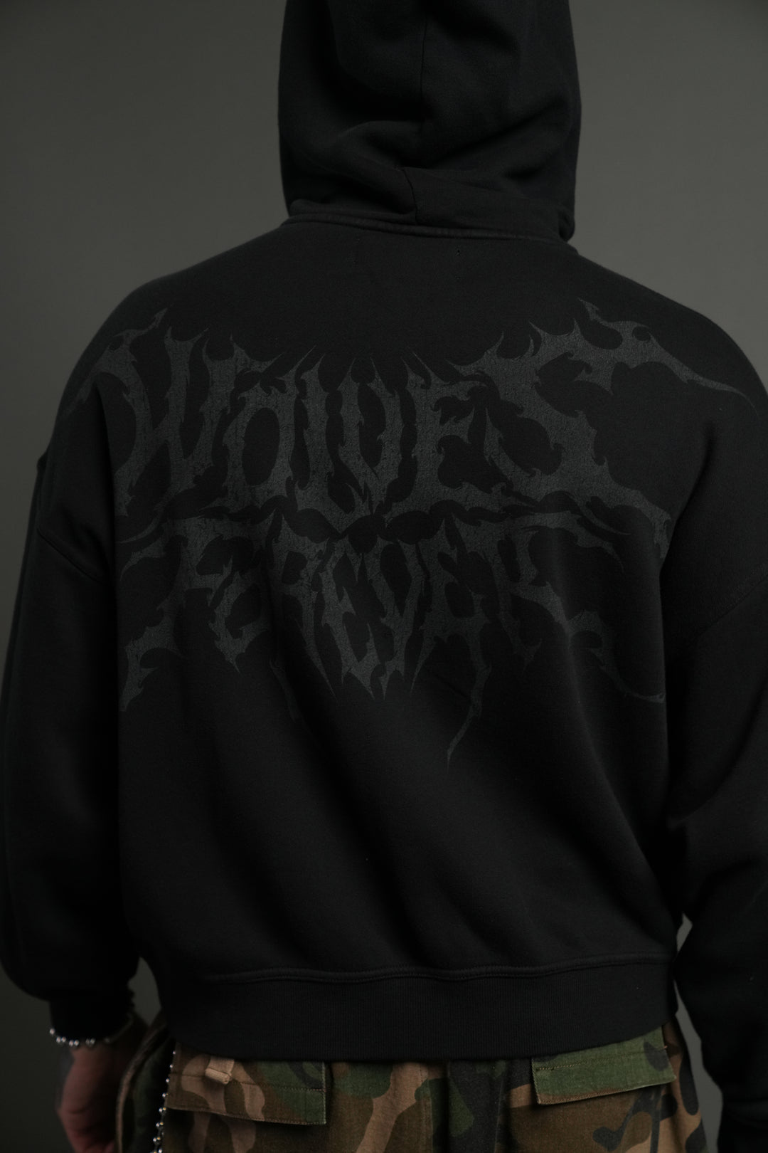 Vader Vex Double Zip Hoodie in Black