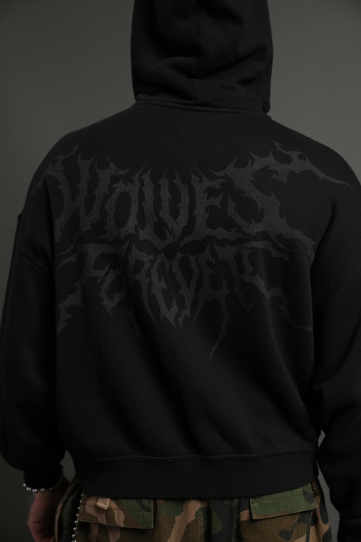Vader Vex Double Zip Hoodie in Black