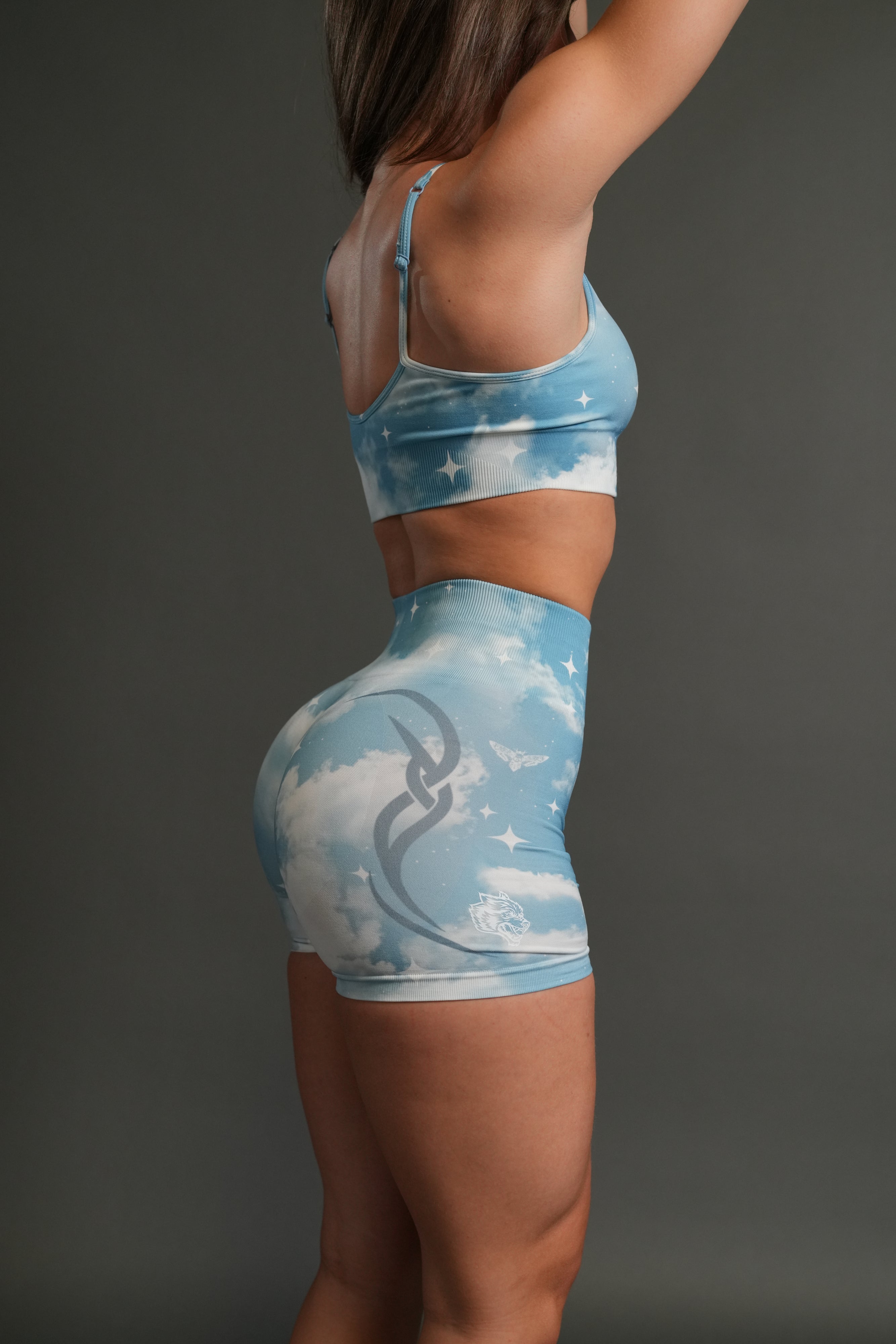 Dual Finite Code Everson Seamless "Training" Shorts in Greek Stone Starry Sky