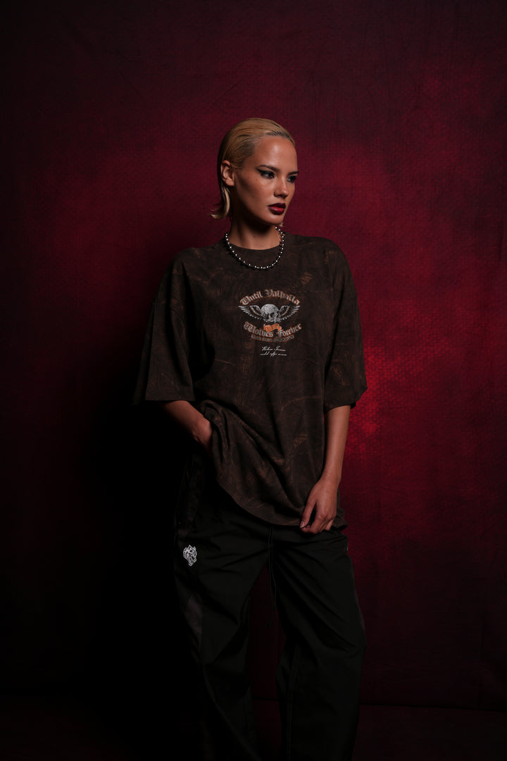 Nomad "Premium" Oversized Tee in Brown Driftwood Forest Camo