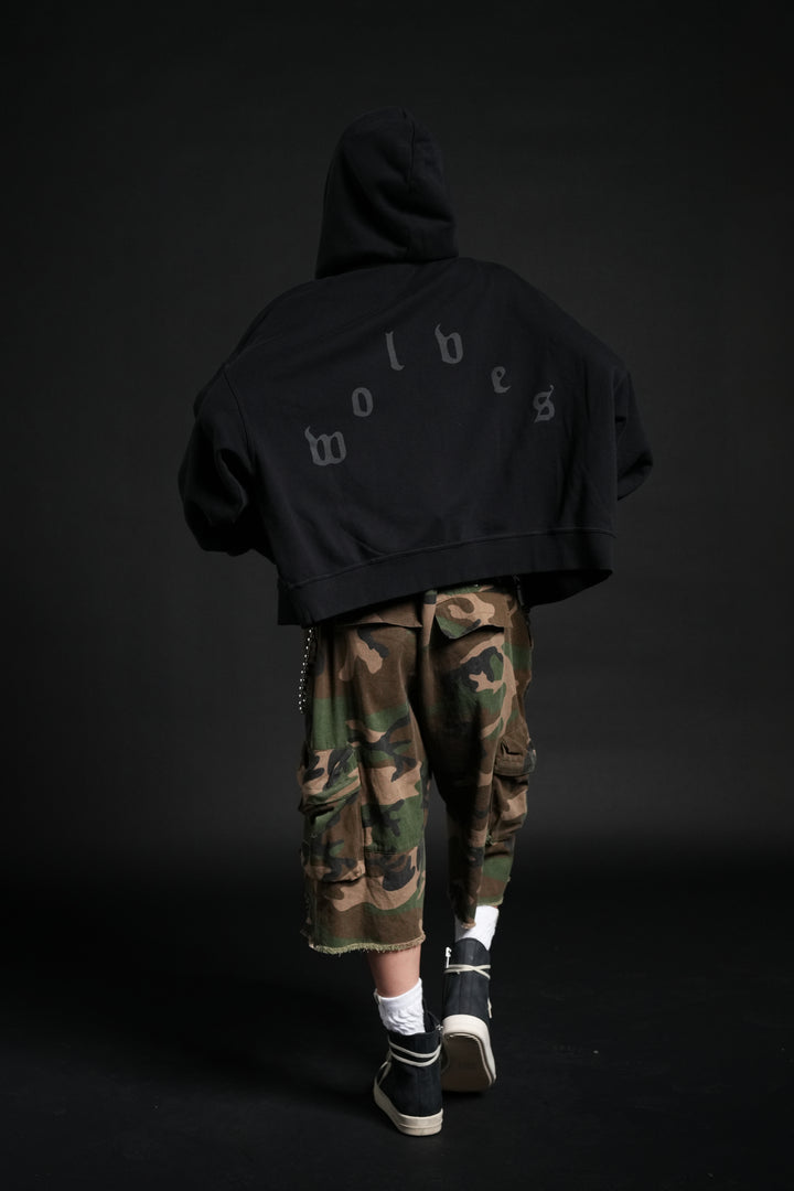 Side Of Power Vex Double Zip Hoodie in Black