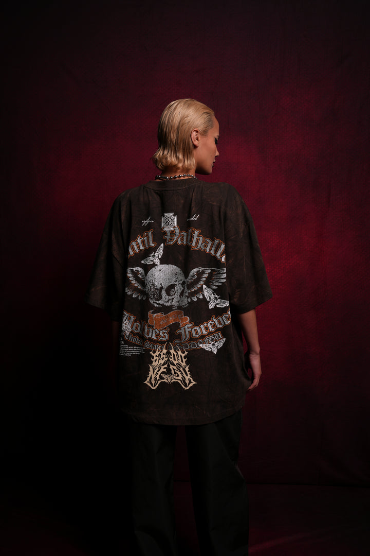 Nomad "Premium" Oversized Tee in Brown Driftwood Forest Camo