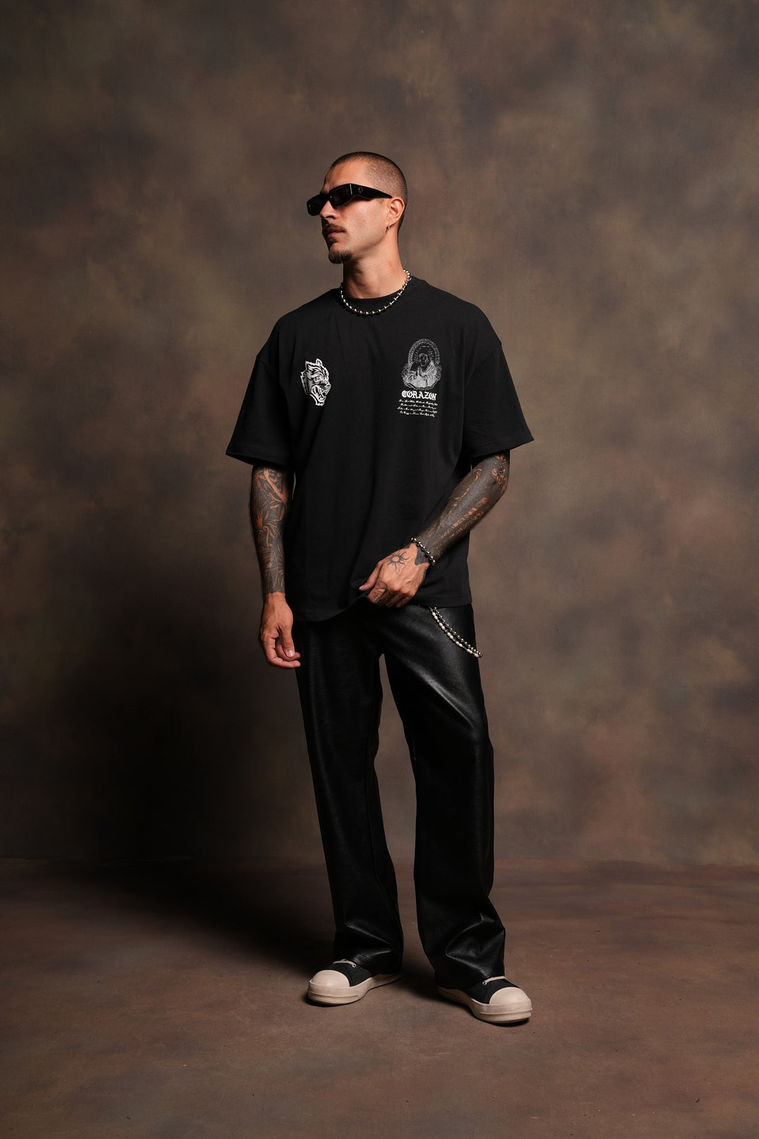 Sacred Lady Premium Oversized Tee In Black