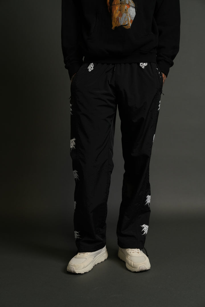 Drip Hesh Remind Track Pants in Black/White