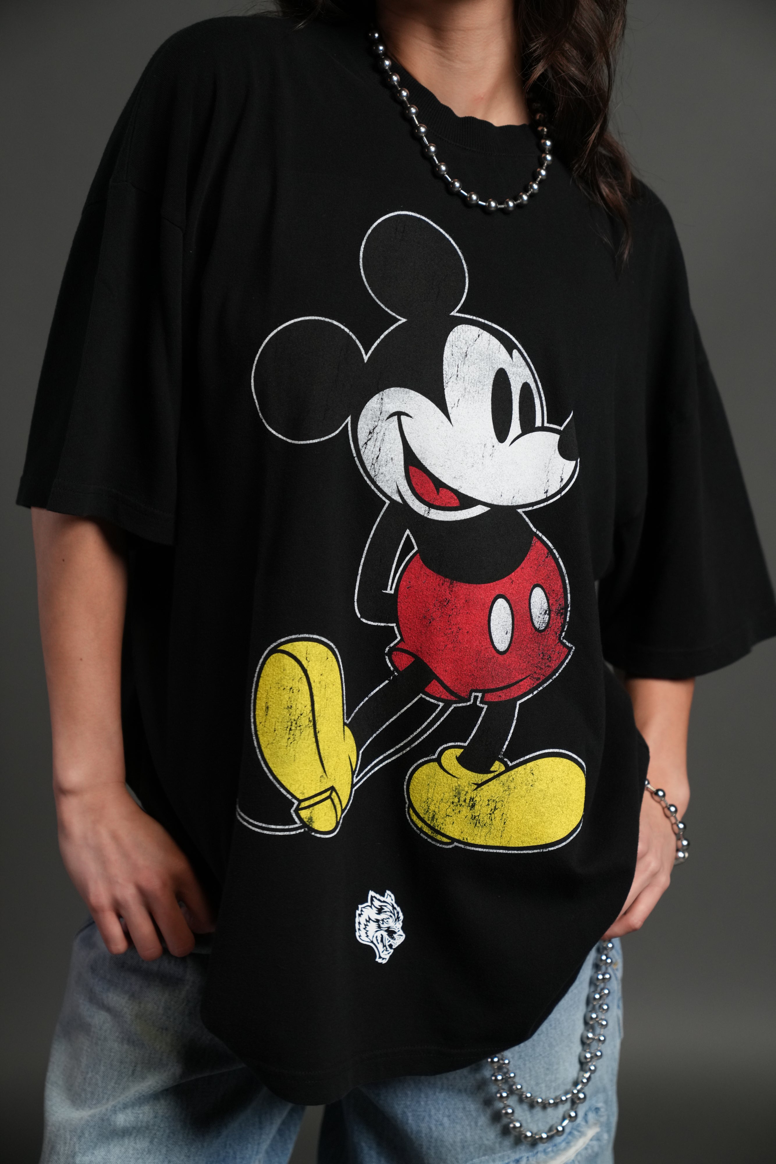 Mickey Mouse Premium Oversized Tee in Black