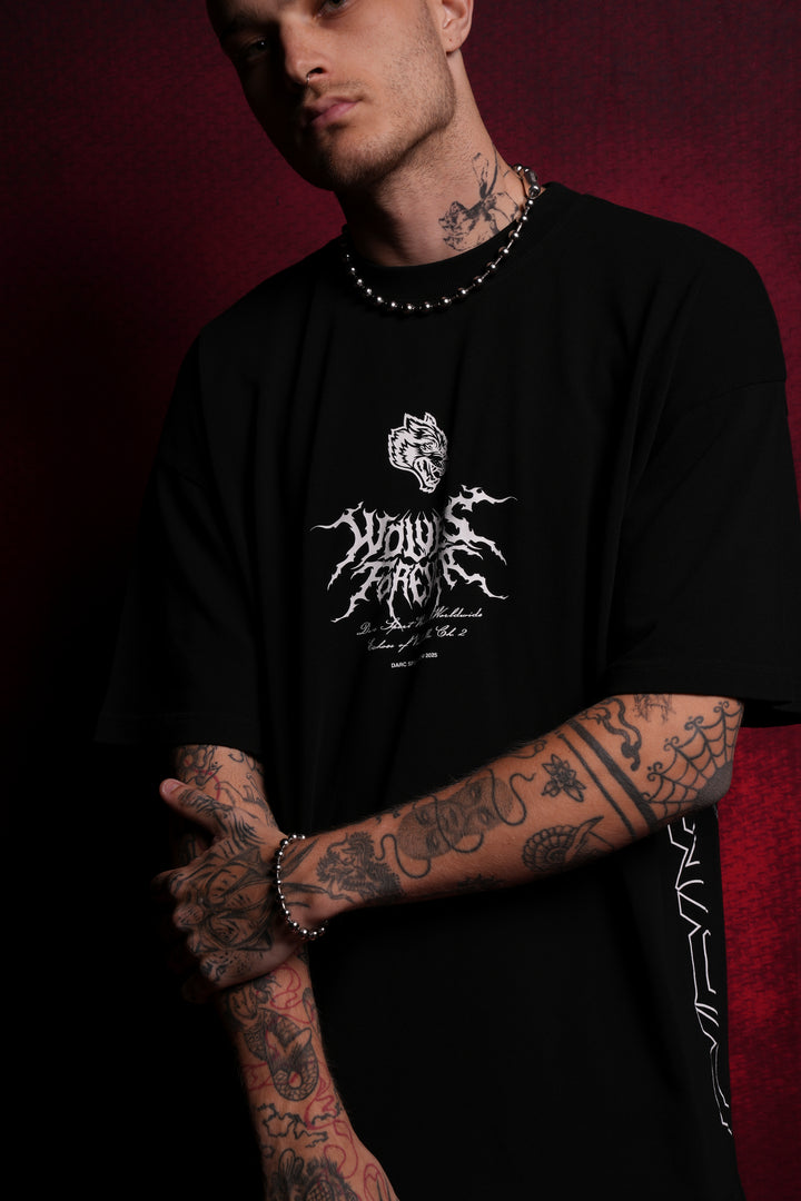 Darc Wings "Side By Side" Oversized Tee in Black