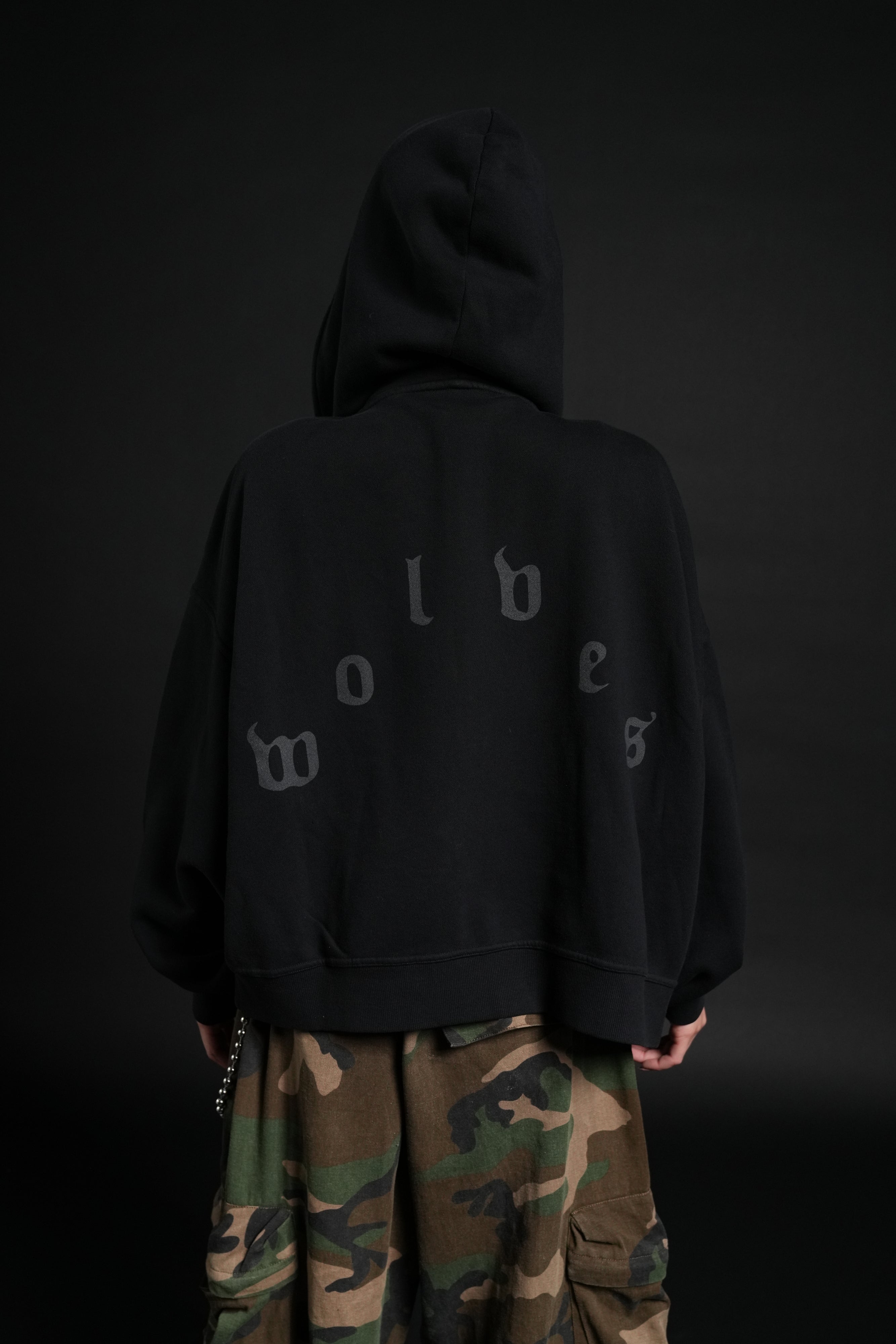 Side Of Power Vex Double Zip Hoodie in Black