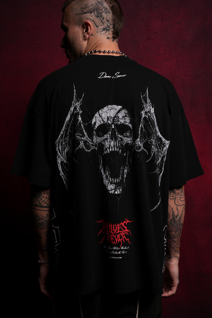 Darc Wings "Side By Side" Oversized Tee in Black