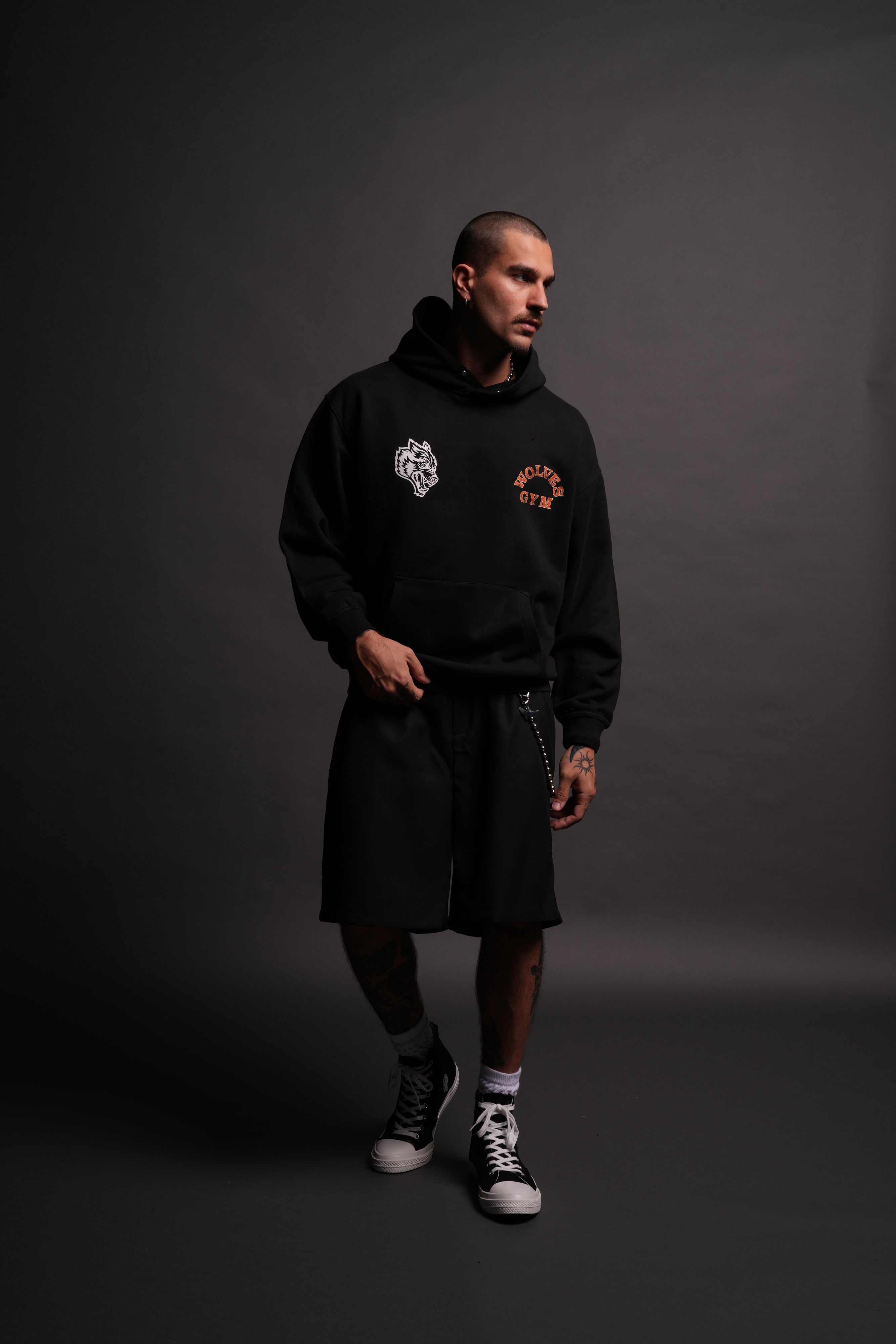 Wolves Gym V2 "Pierce" Hoodie in Black