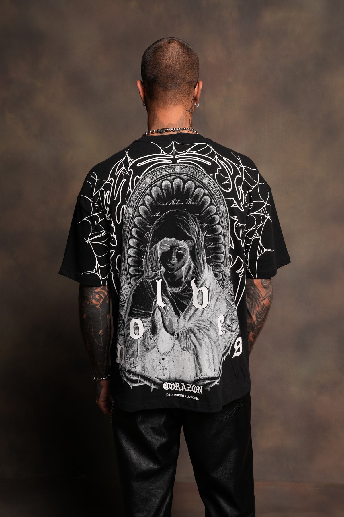Sacred Lady Premium Oversized Tee In Black