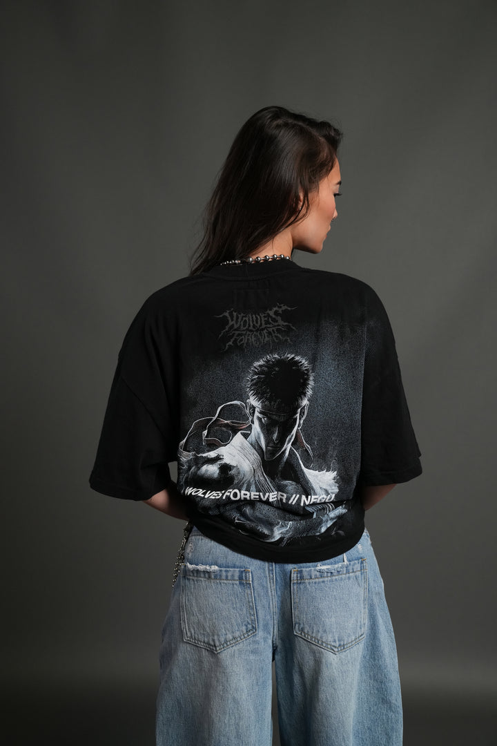 Darc Ryu "Side By Side" Series Premium Oversized Tee in Black